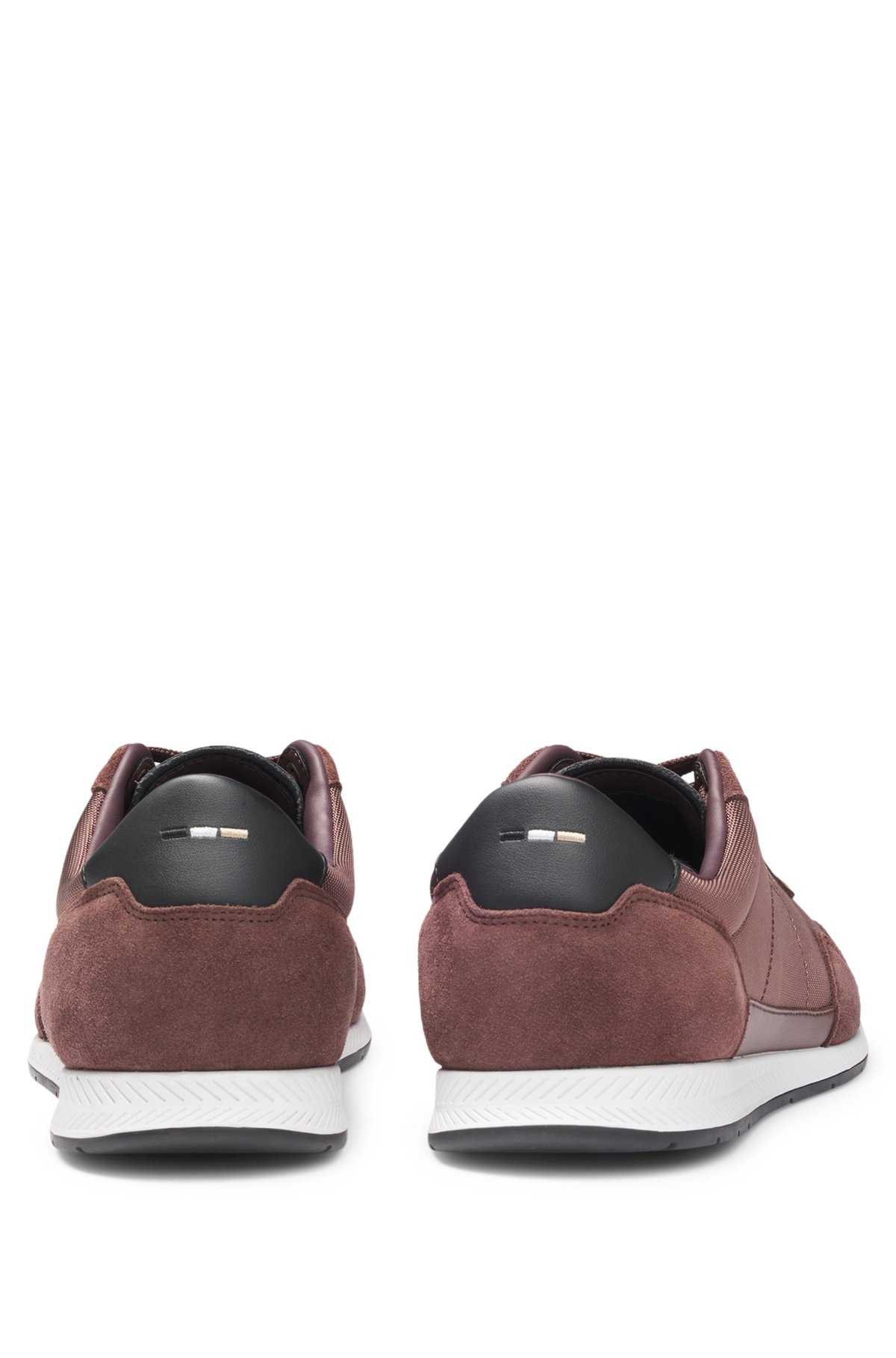 MIXED-MATERIAL LACE-UP TRAINERS WITH SUEDE TRIMS - 5