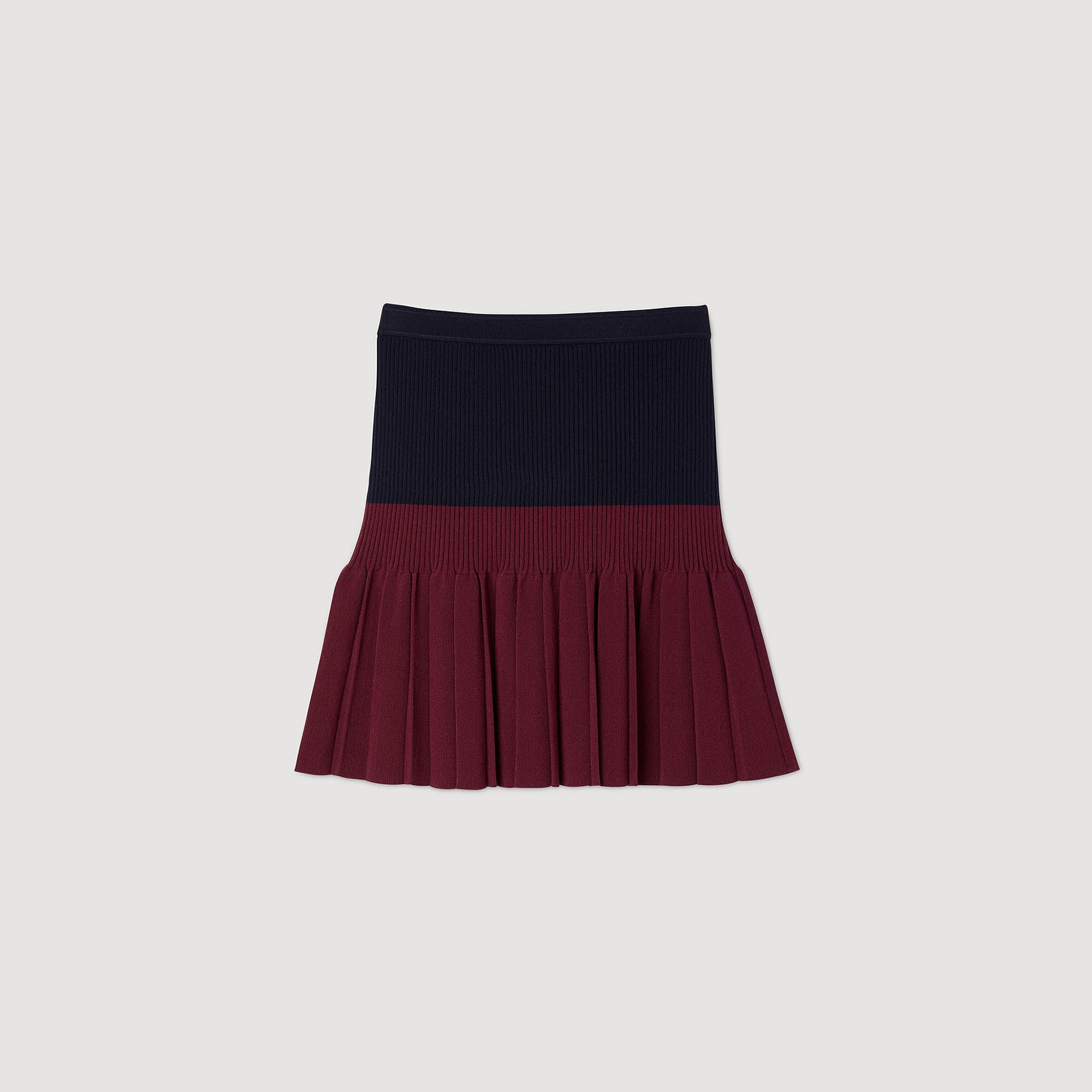 MINI TWO-TONE PLEATED SKIRT - 6