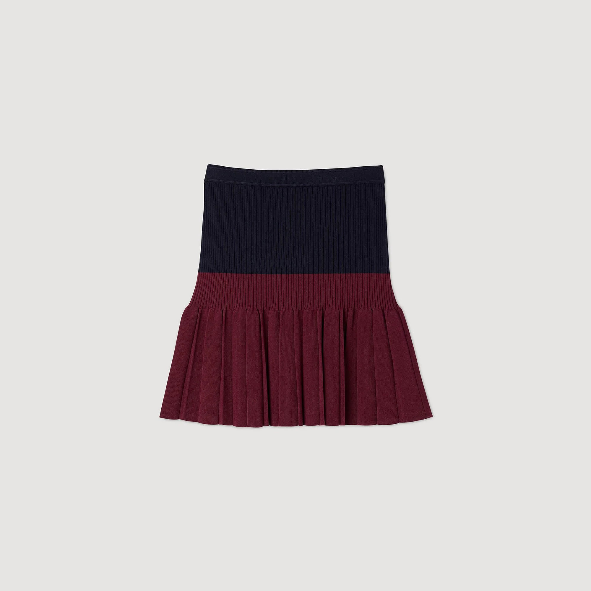 MINI TWO-TONE PLEATED SKIRT - 1