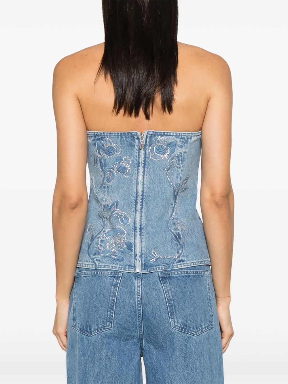 rhinestone-embellished top - 4