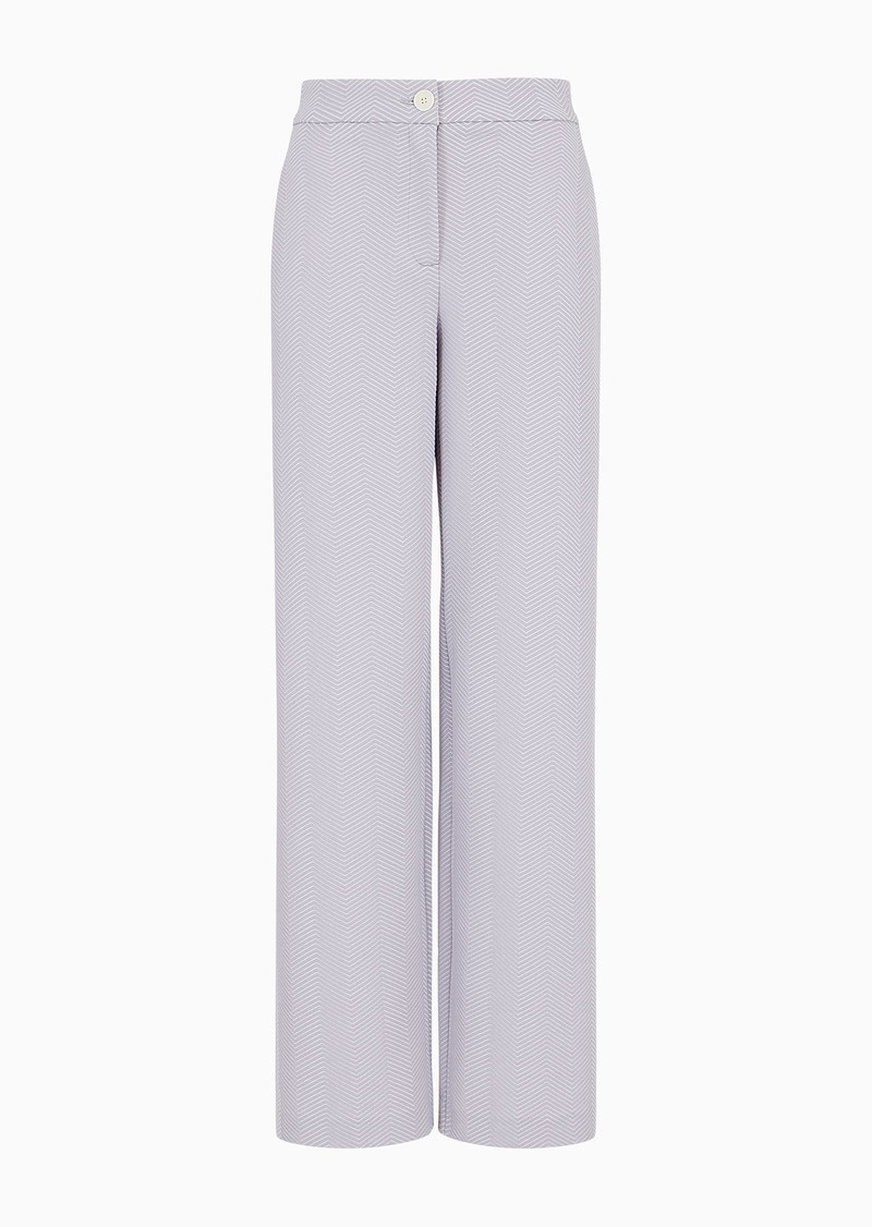 Embossed chevron jacquard jersey trousers 1