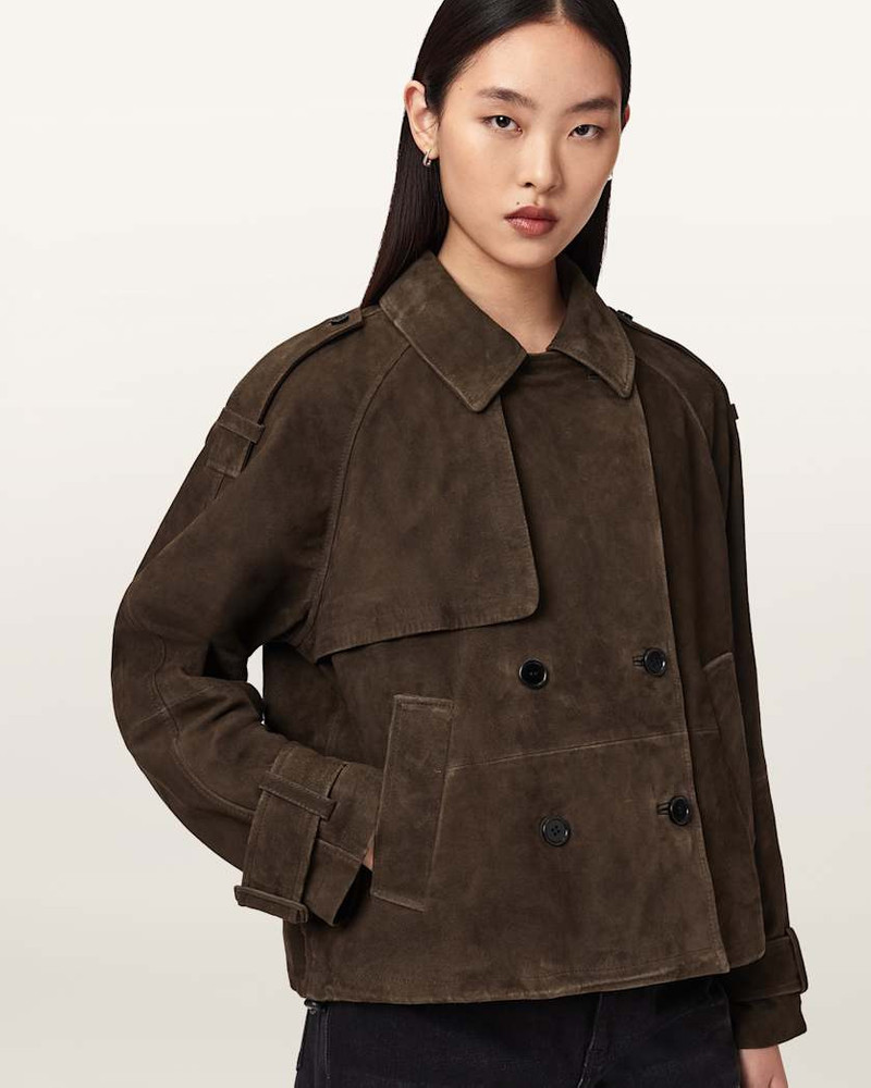 ALLSAINTS REYA CROPPED SUEDE MAC outlook
