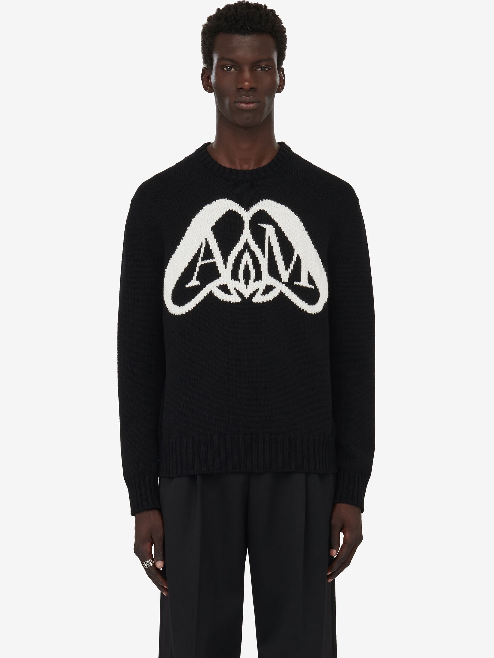 Men's Seal Logo Jumper in Black/ivory - 5