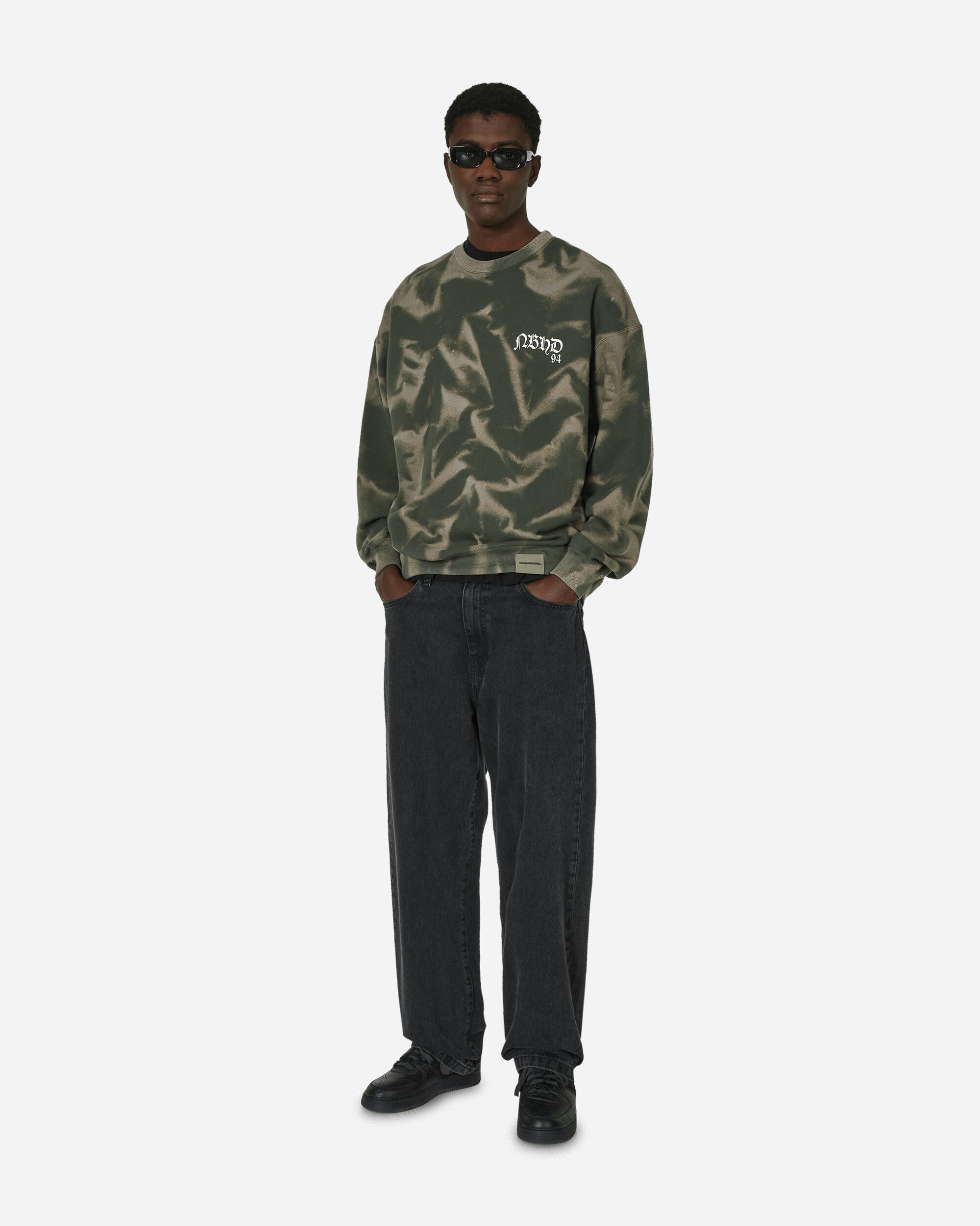 Tie-Dye Crewneck Sweatshirt Olive Drab - 4