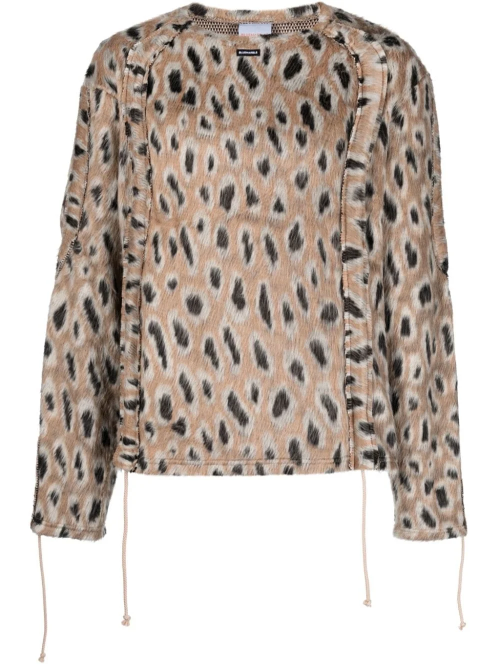 leopard-print brushed-finish jumper - 1