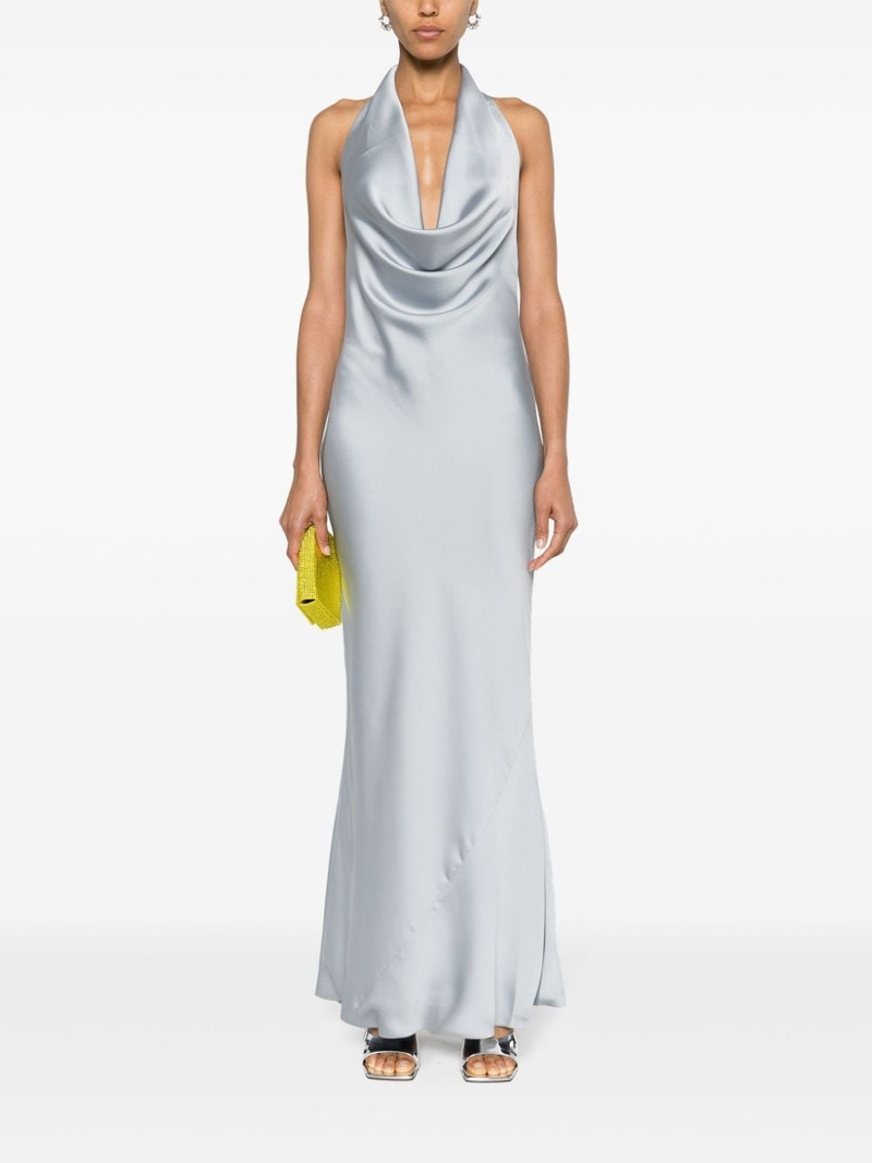 NORMA KAMALI halterneck crepe maxi dress outlook