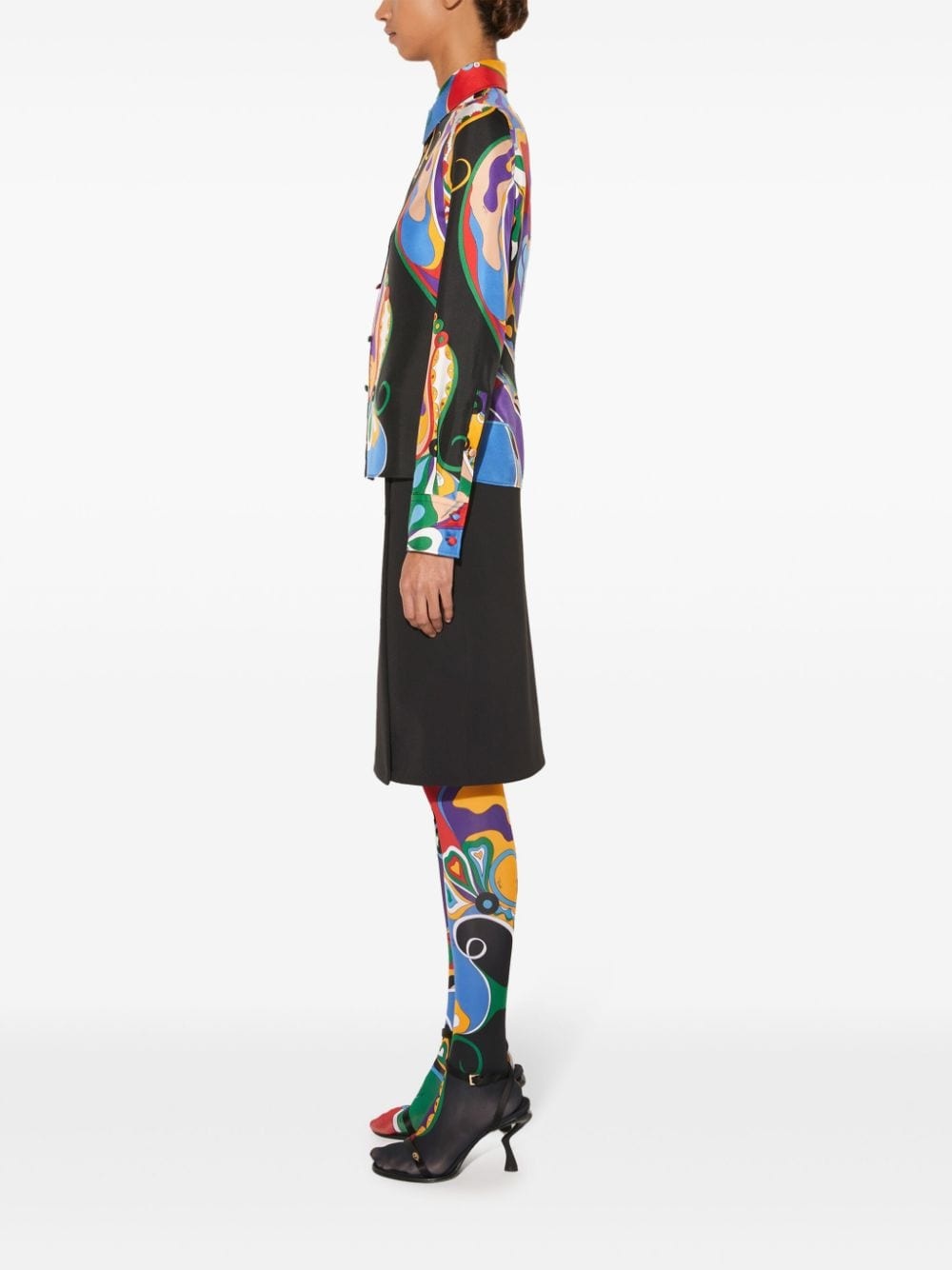 Orchidee-print silk-twill shirt - 3