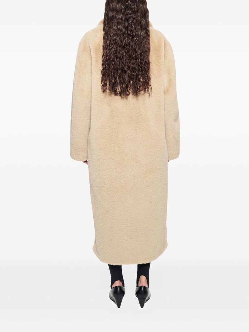 notched-collar faux-fur coat 4