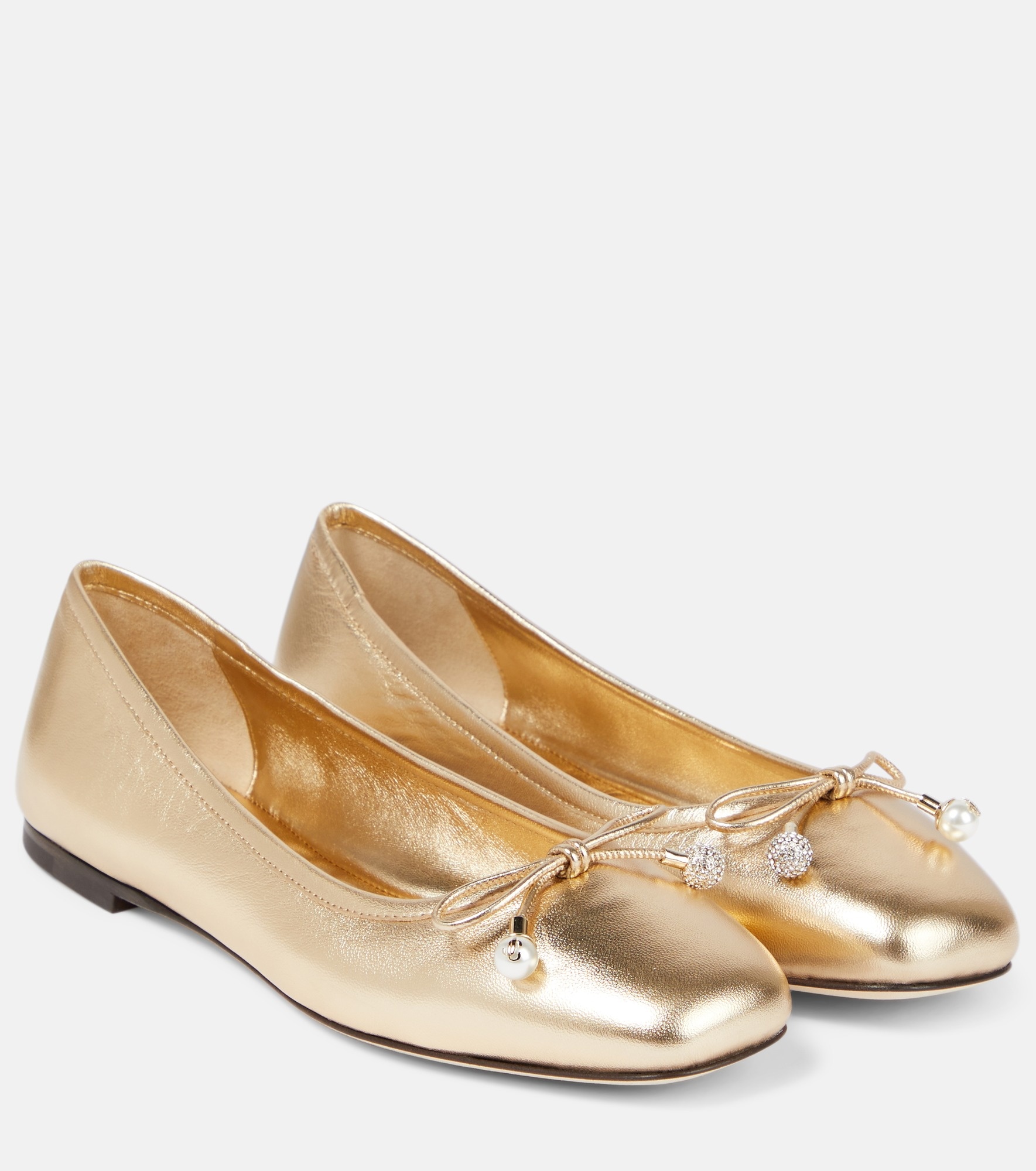 Elme metallic leather ballet flats - 1