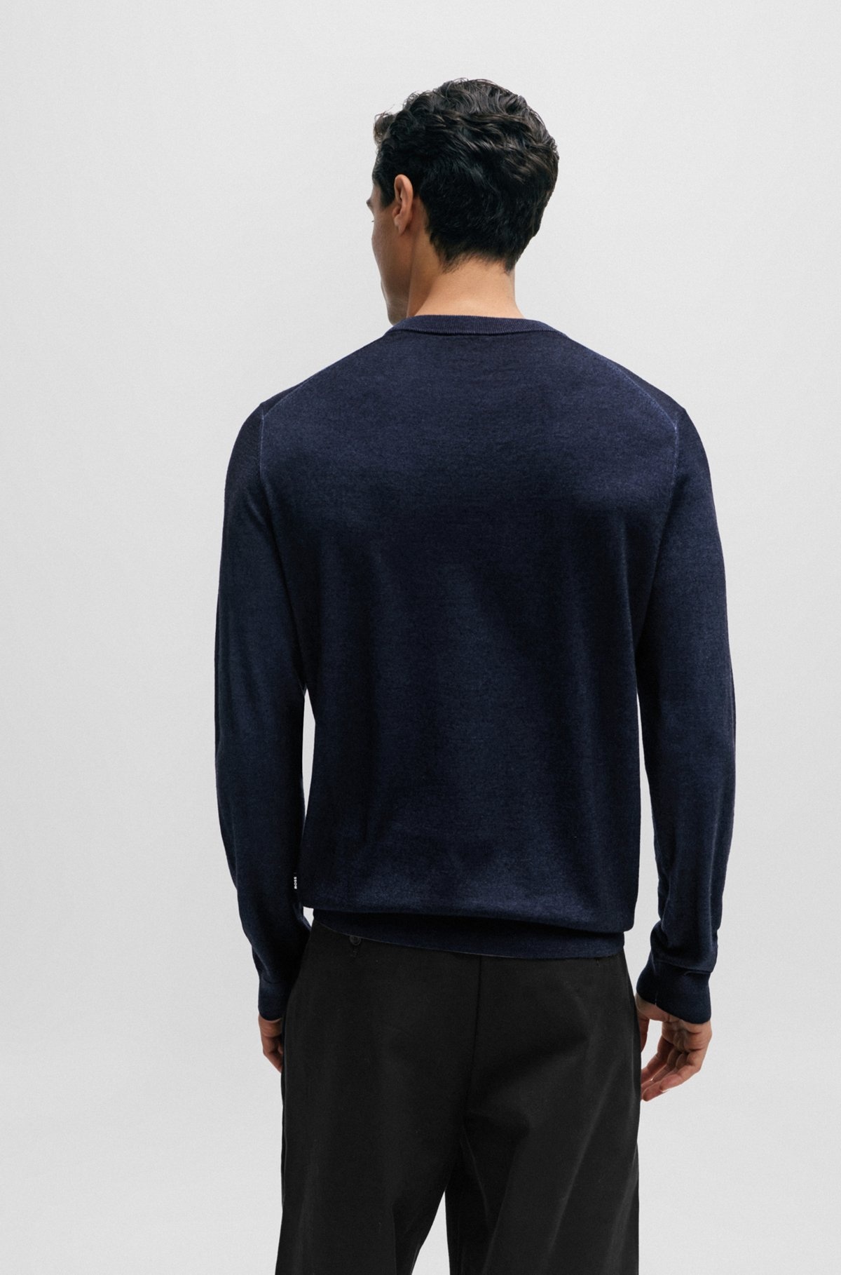 REGULAR-FIT SWEATER IN 100% CASHMERE WITH RIBBED CUFFS - 5