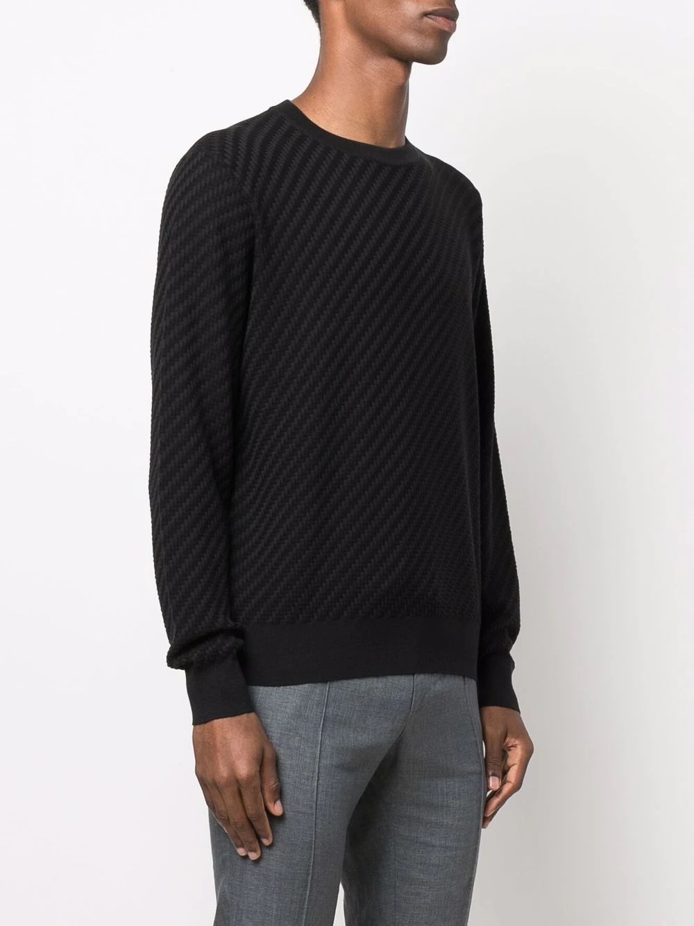 crew-neck silk-blend jumper - 3