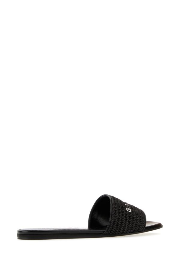 GIVENCHY Black Raffia 4G Slippers - 3