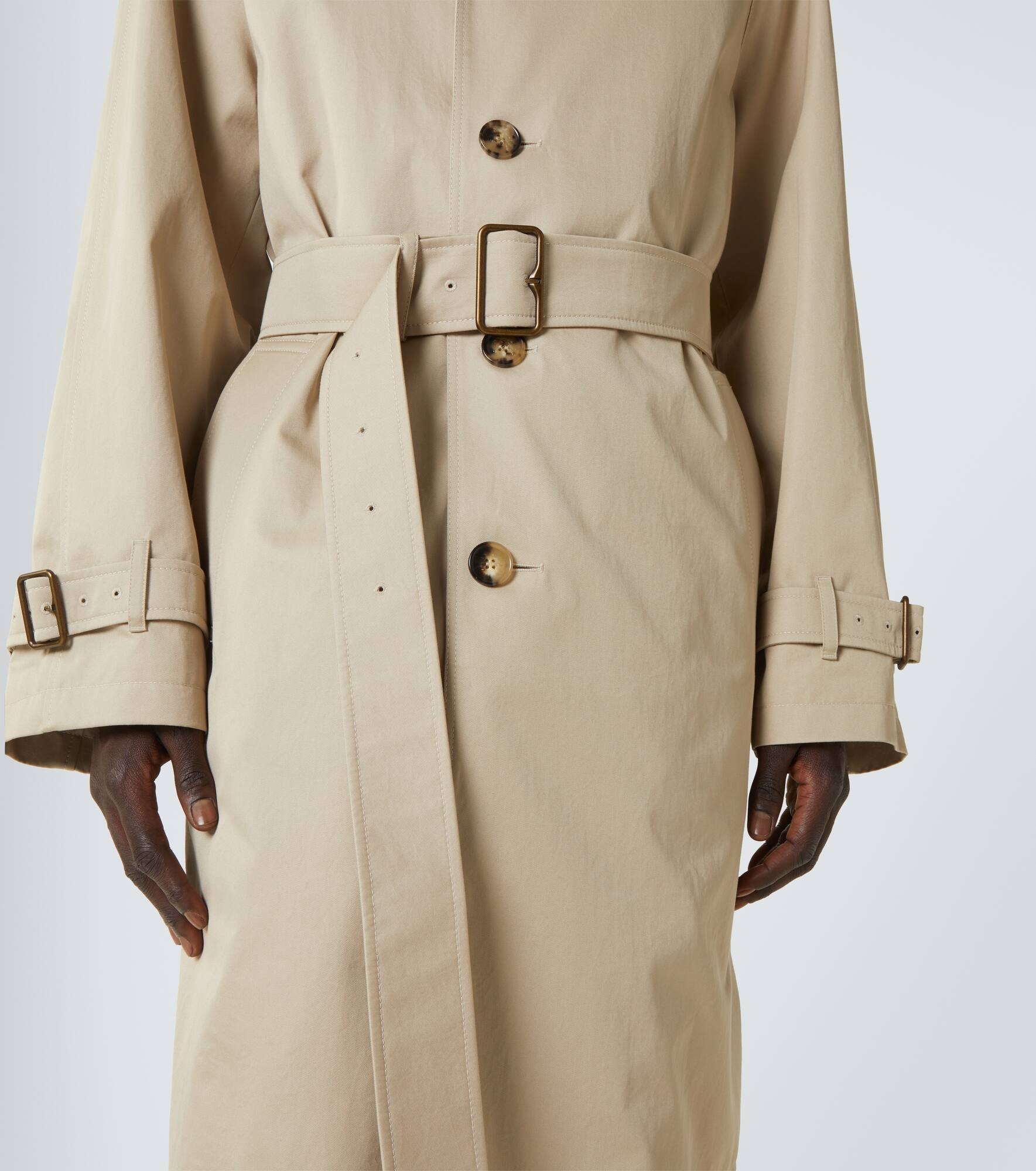 Cotton gabardine trench coat - 7