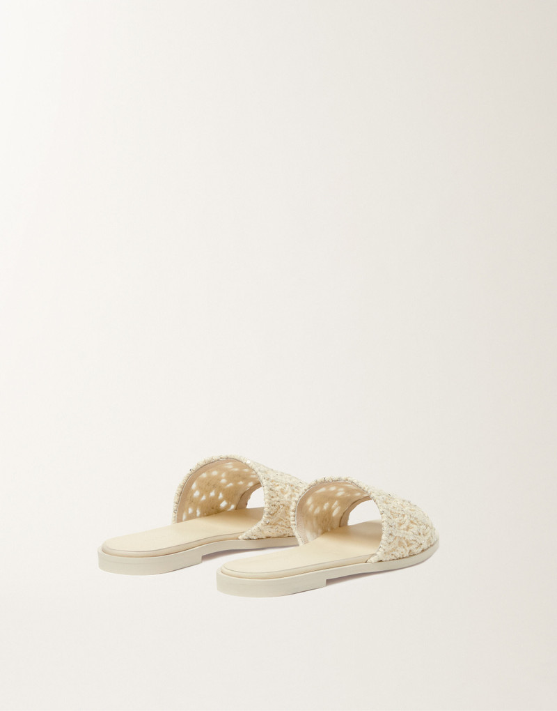 Flat sandal in cotton ribbon with sequins 3
