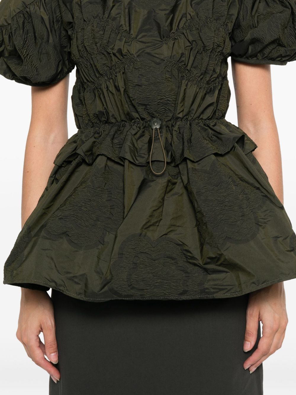 puff-sleeve textured top - 5