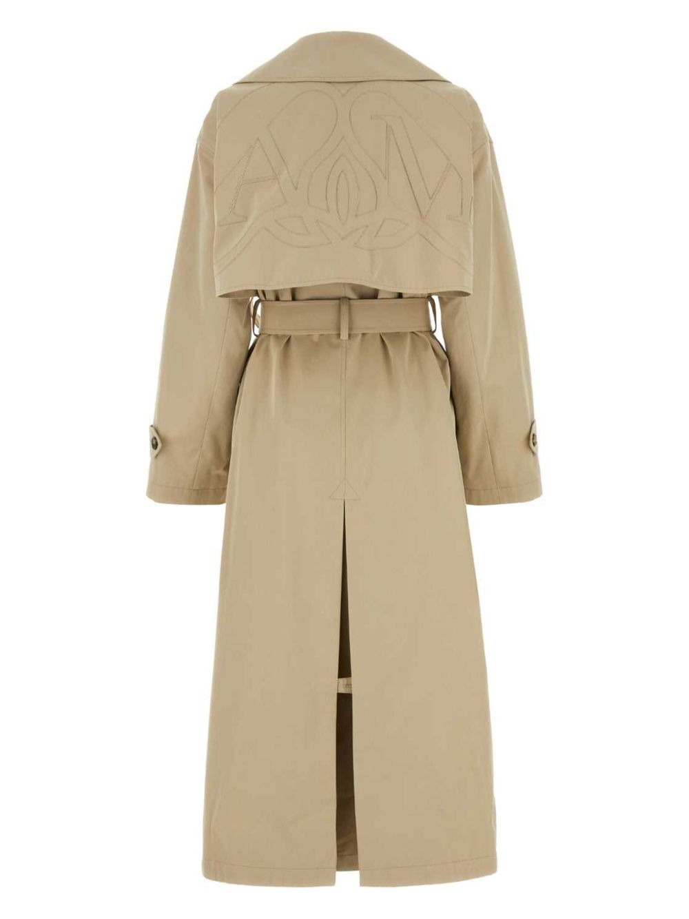 cocoon-sleeved belted trench coat - 2