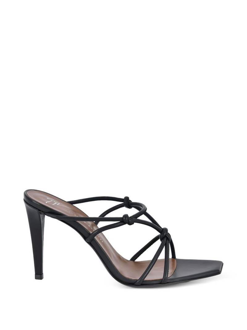 knotted detail square toe mules 1