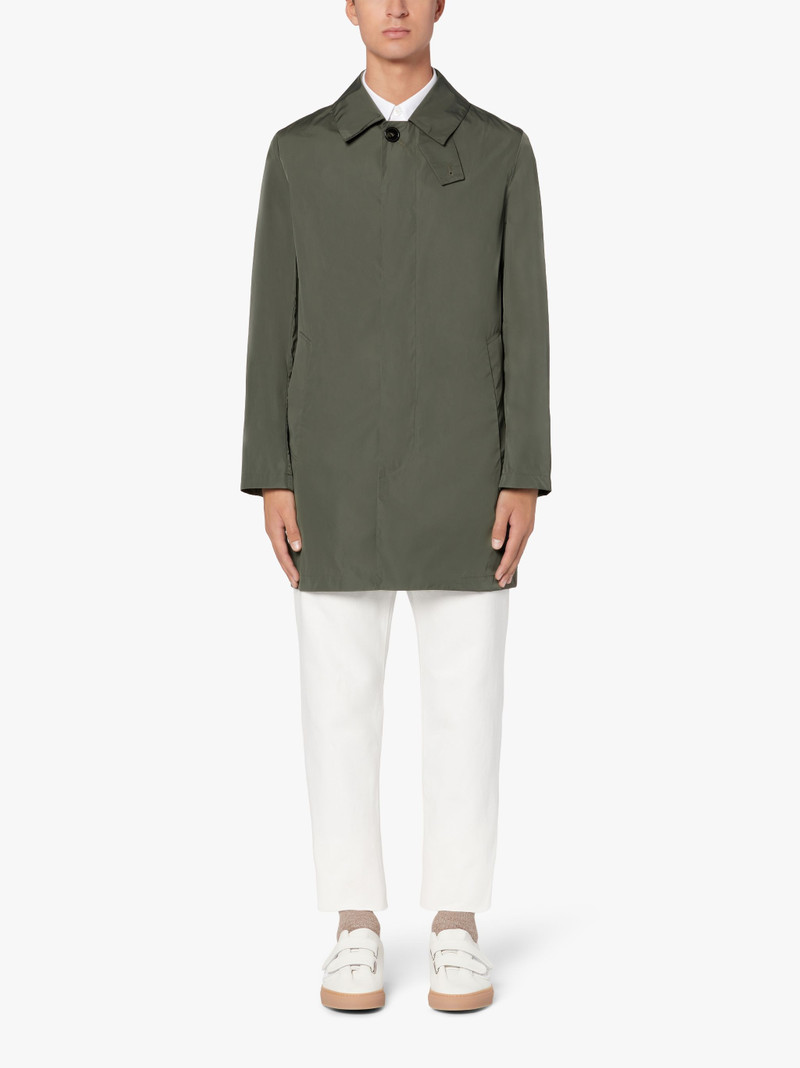 Mackintosh LONDON MILITARY GREEN NYLON SHORT COAT | GMC-106 outlook