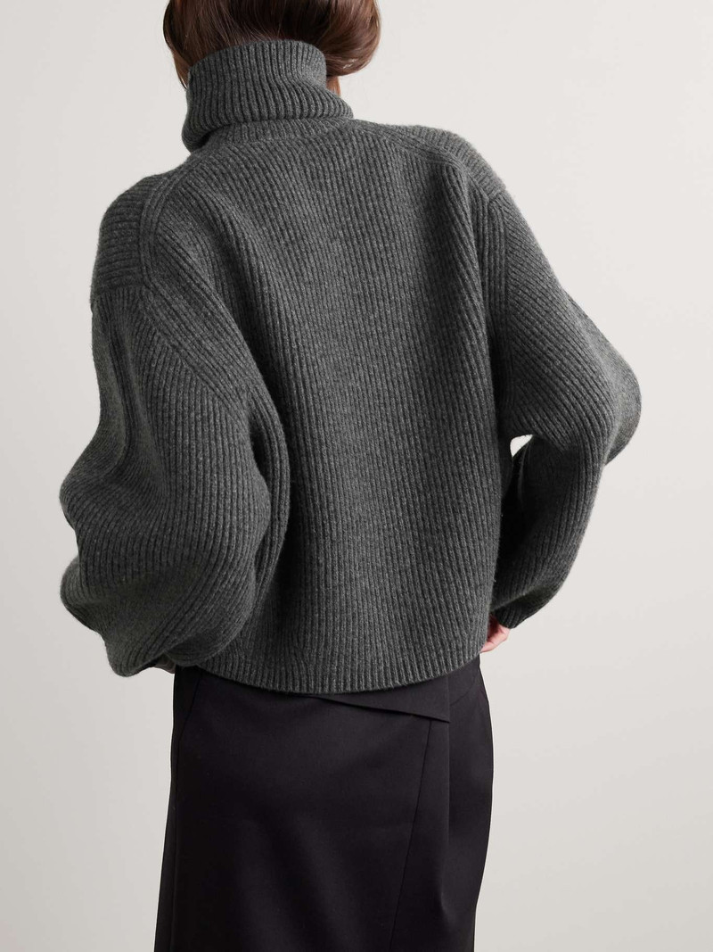 Ribbed wool-blend turtleneck sweater 4