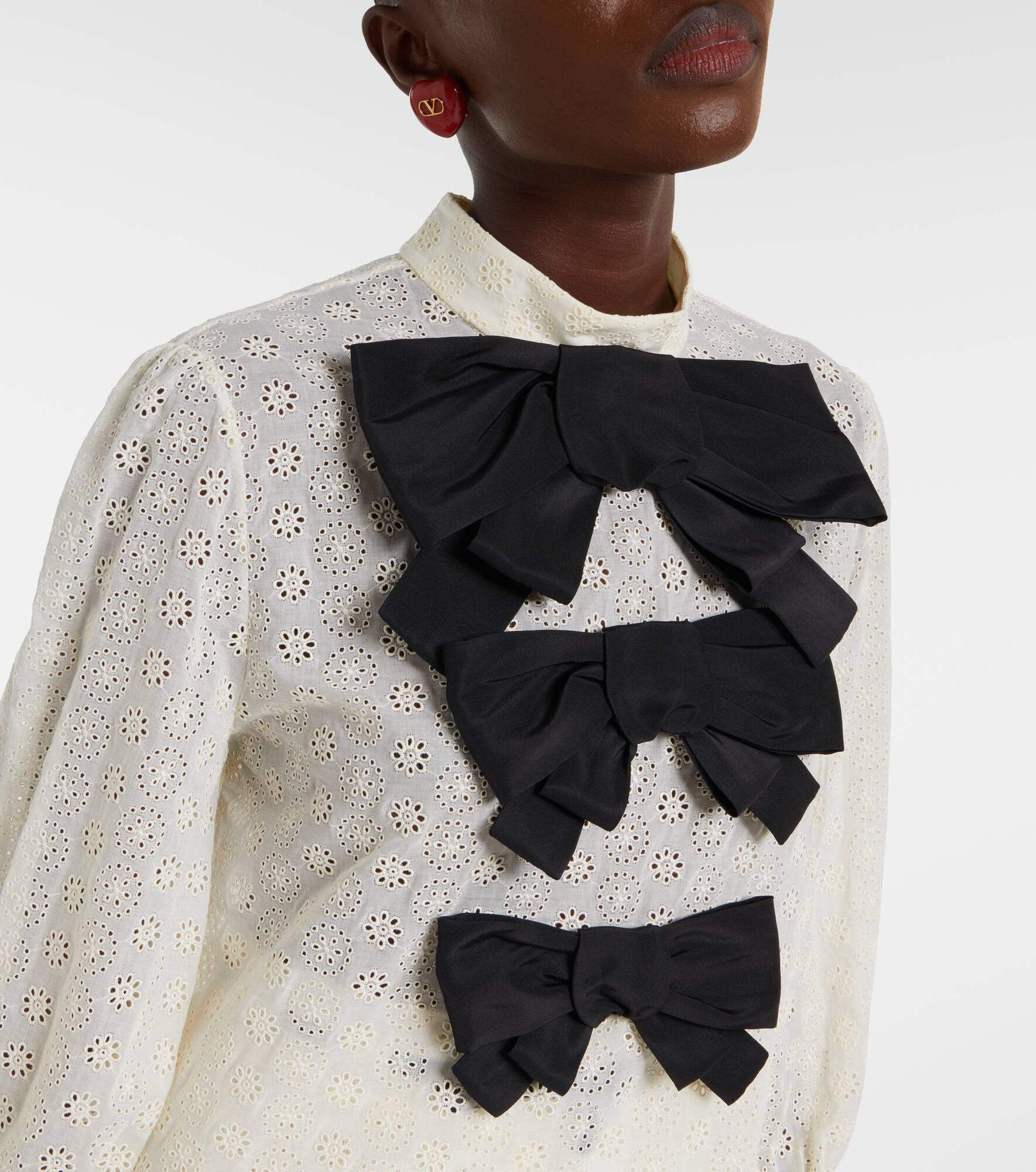 Mossi bow-detail cotton top - 4