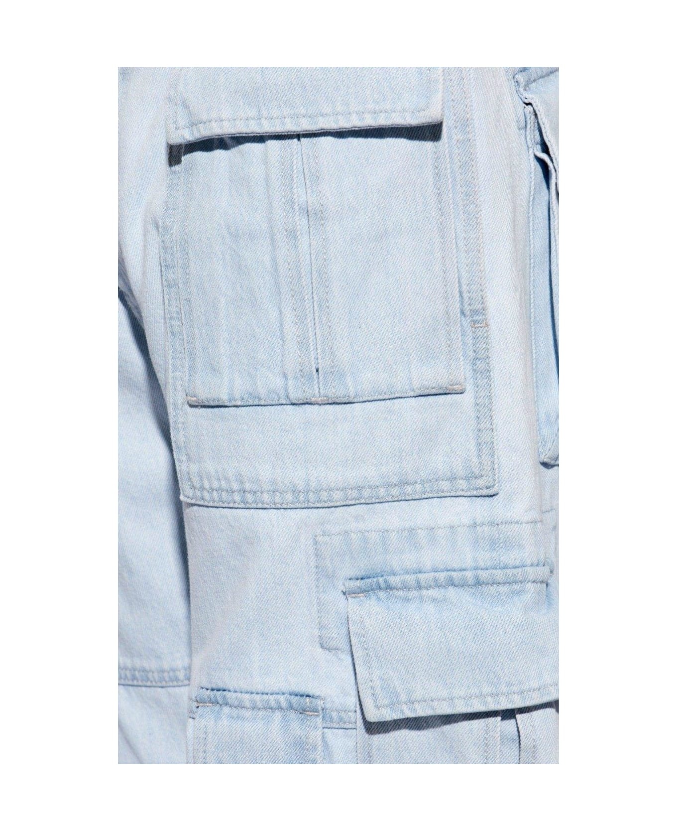 Mid-rise Wide-leg Cargo Jeans - 5