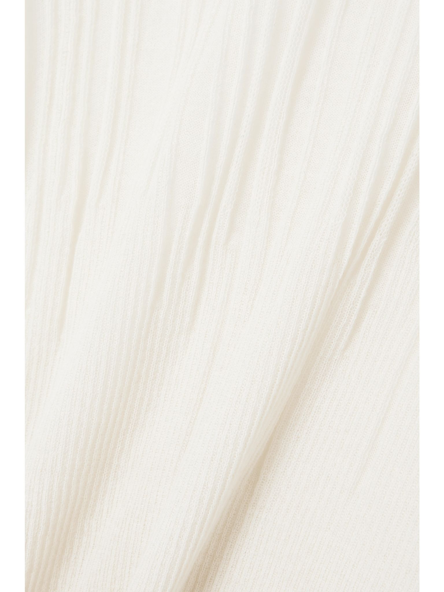 Ribbed pointelle-knit cotton-blend sweater White - 4