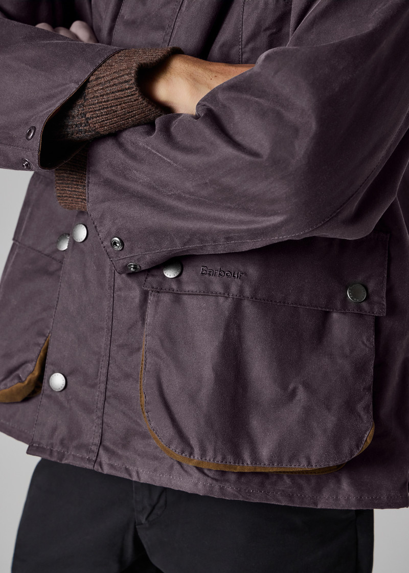 Paul Smith loves Barbour - Grey Lilac Oversized Bedale Wax Jacket 14