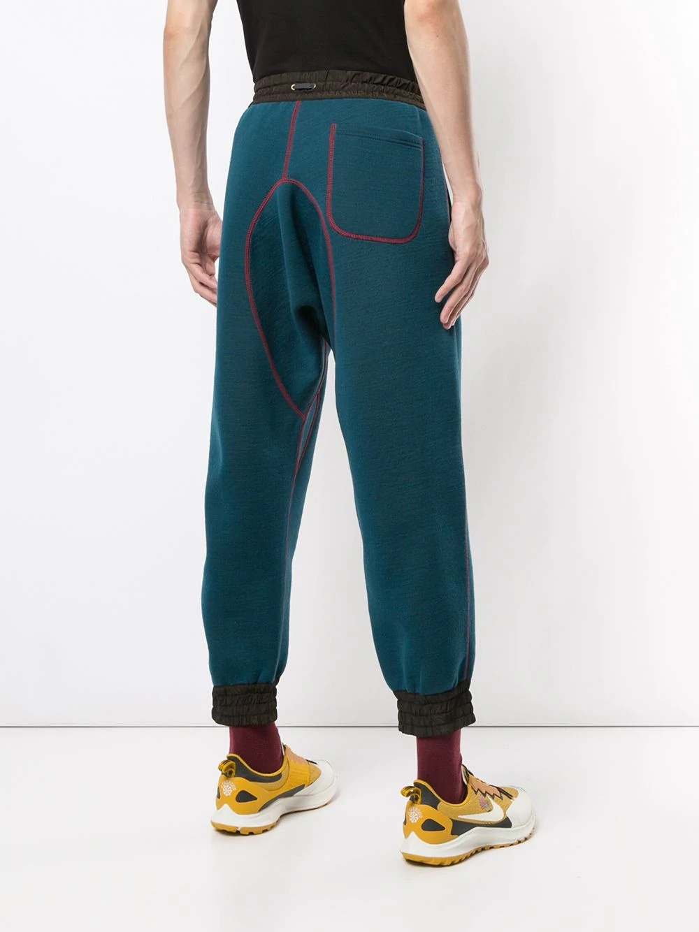 contrast-stitch track pants  - 4