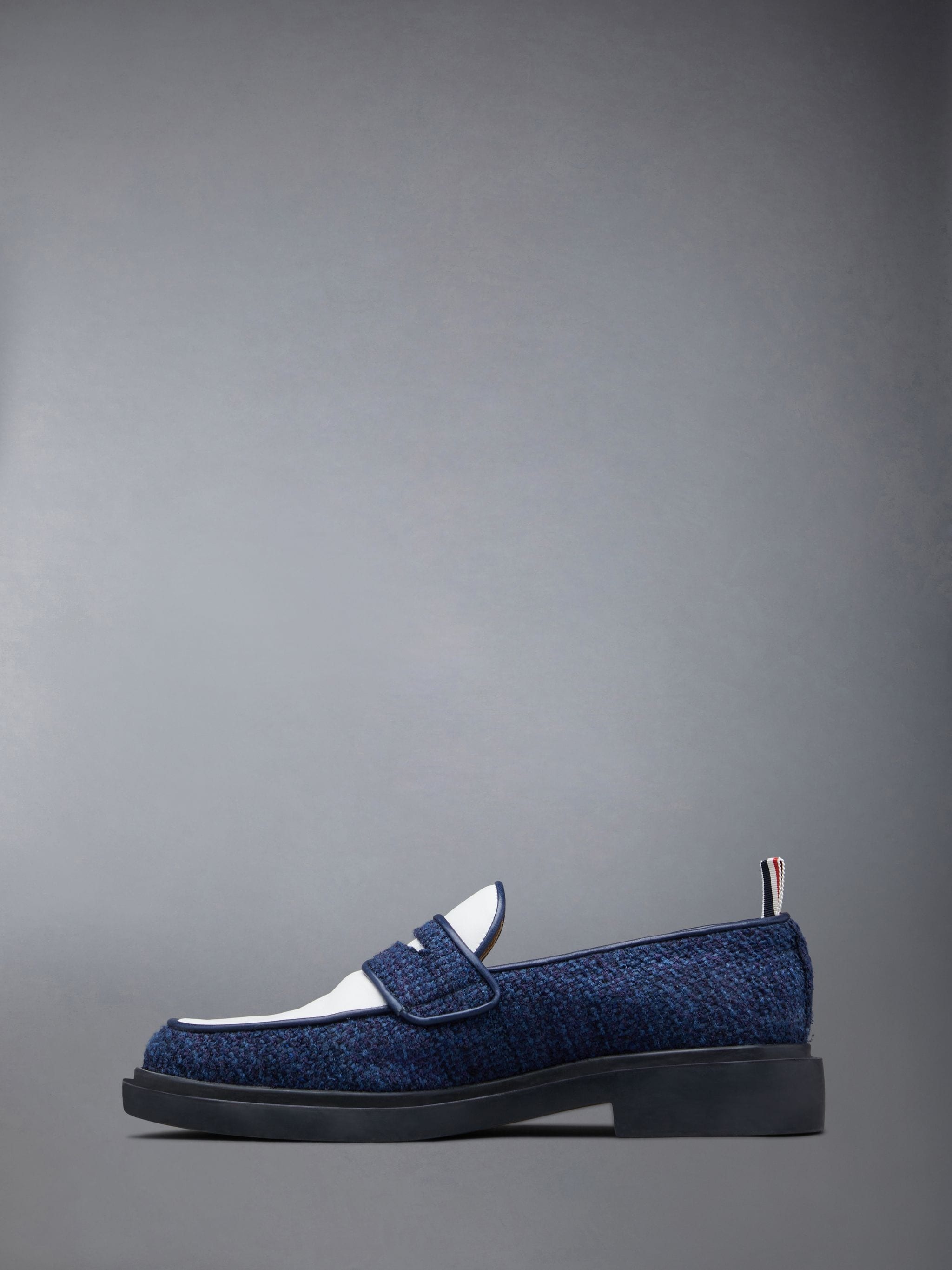 penny-slot tweed loafers - 3