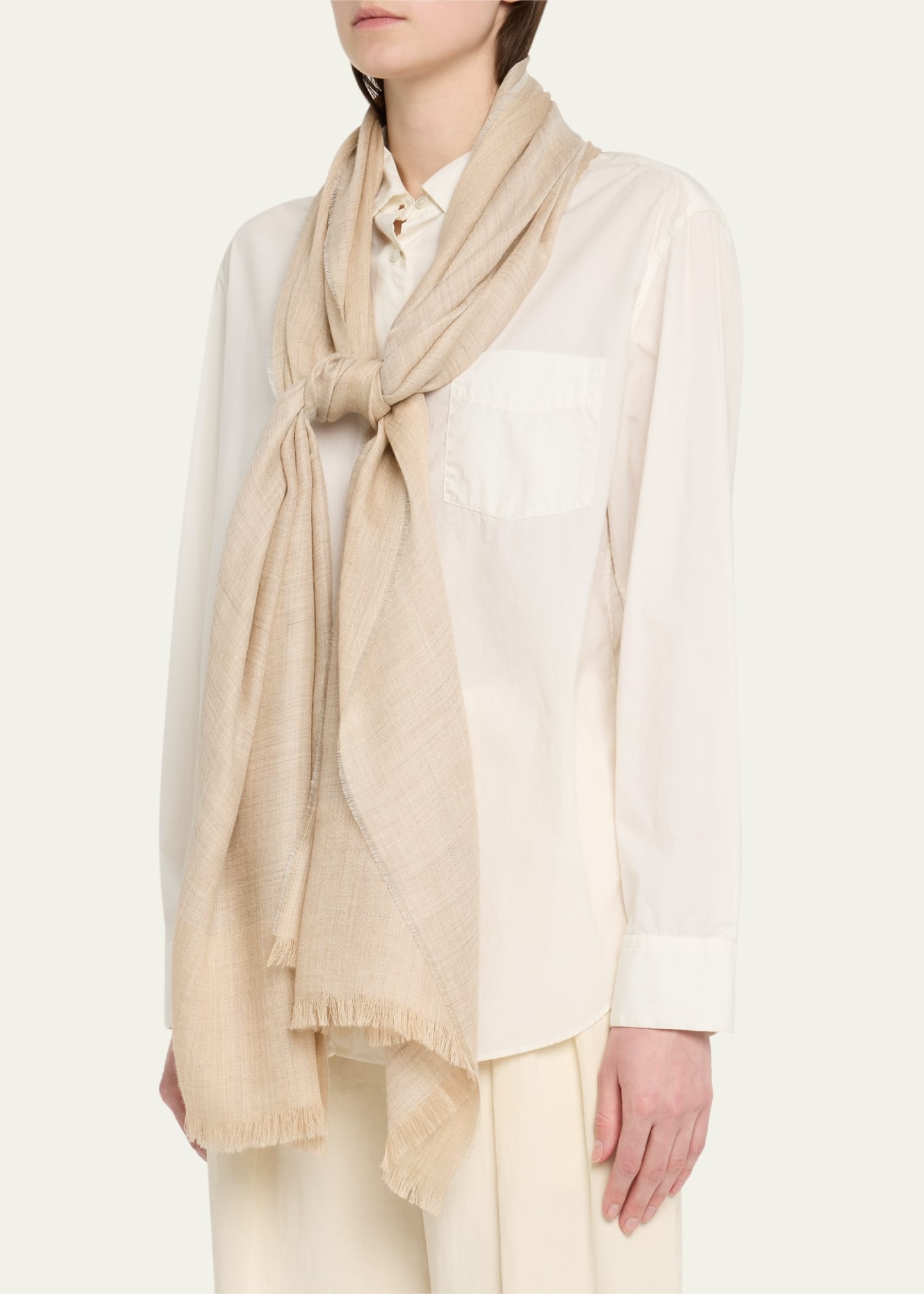 Eyelash Trim Wool Scarf - 3