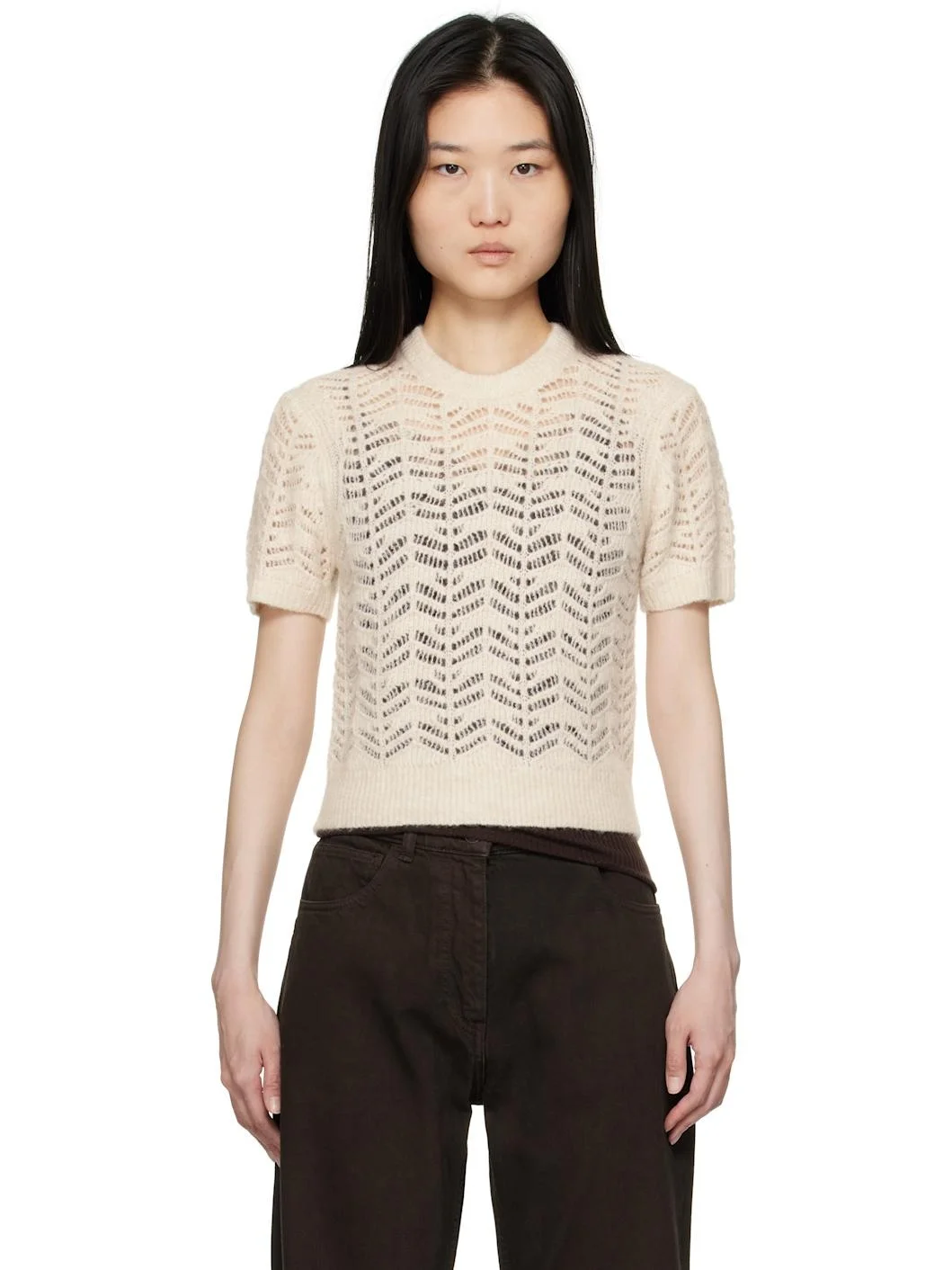Off-White Verbier Pointelle Mini T-shirt - 1