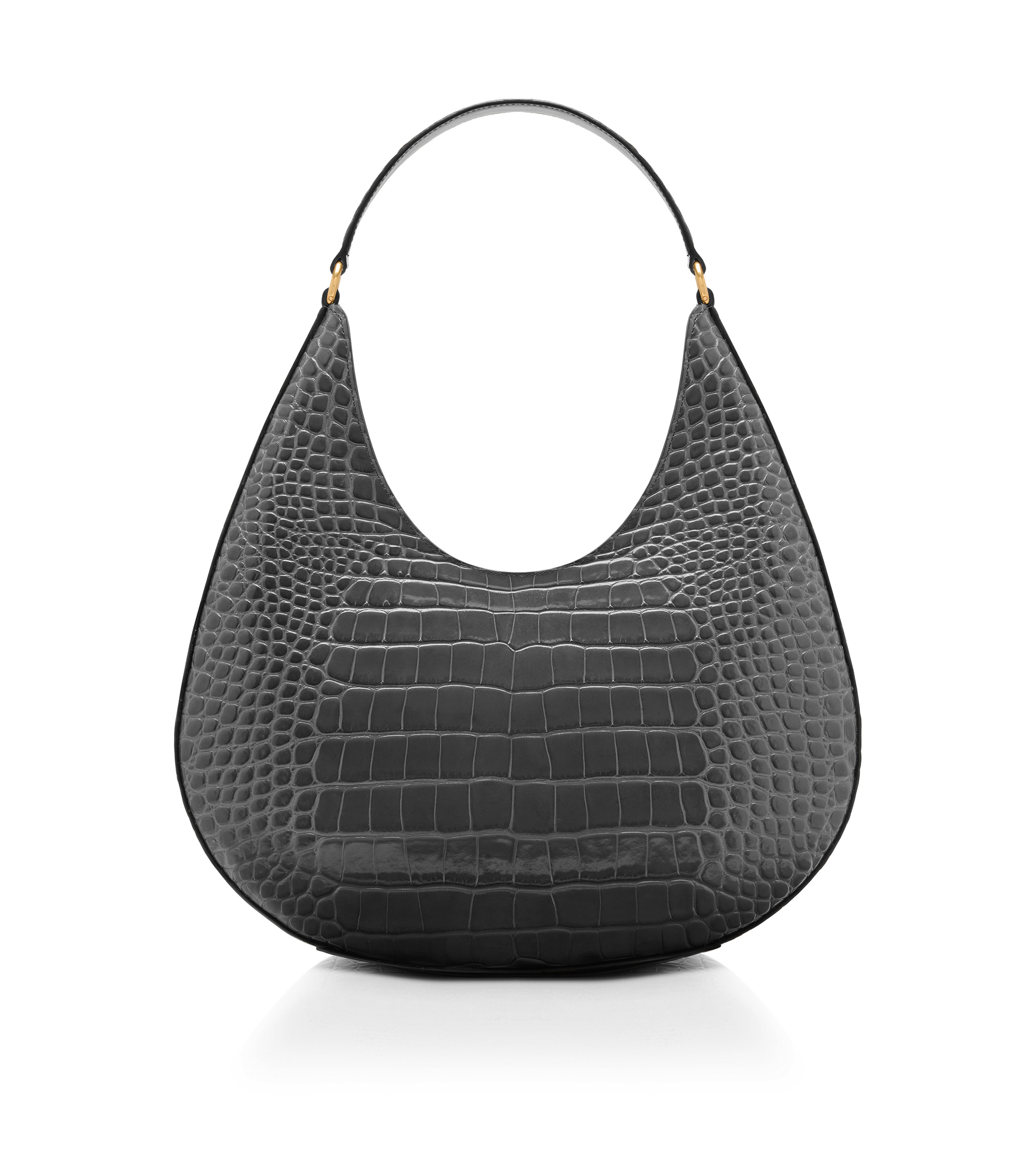 STAMPED CROCODILE LEATHER WHITNEY LARGE HOBO - 3
