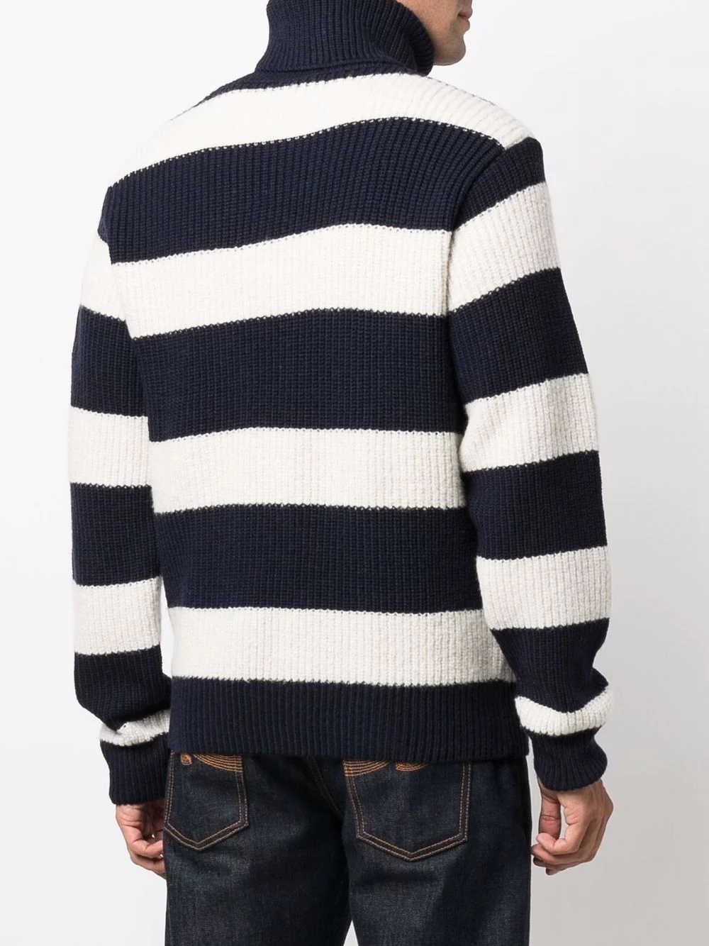 ribbed knit stripe jumper - 4