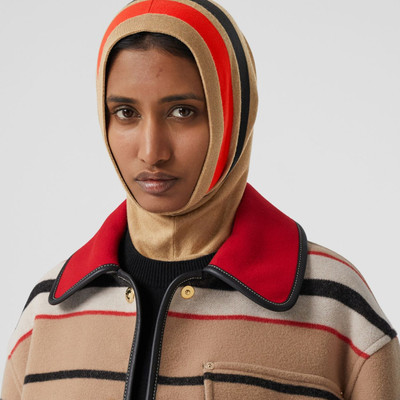 Burberry Stripe Detail Merino Wool Hood outlook