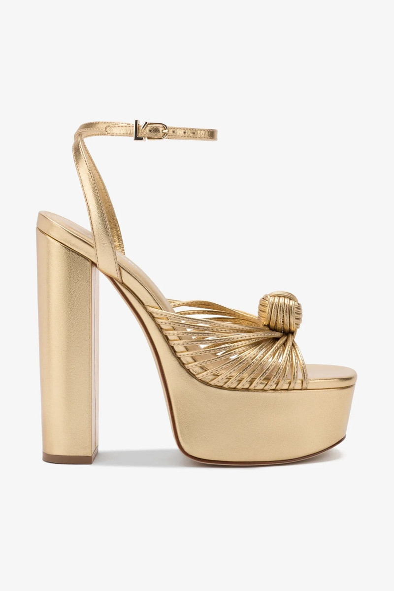 Valerie Platform Sandal In Gold Metallic Leather 1