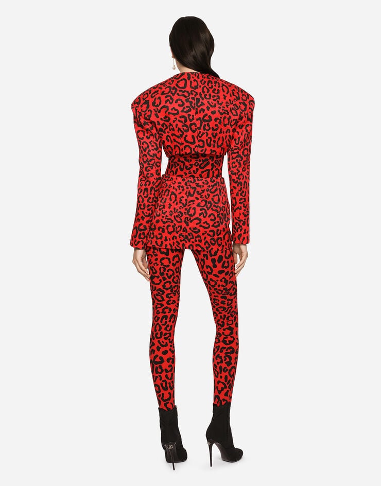 Cropped leopard-print brocade jacket - 5