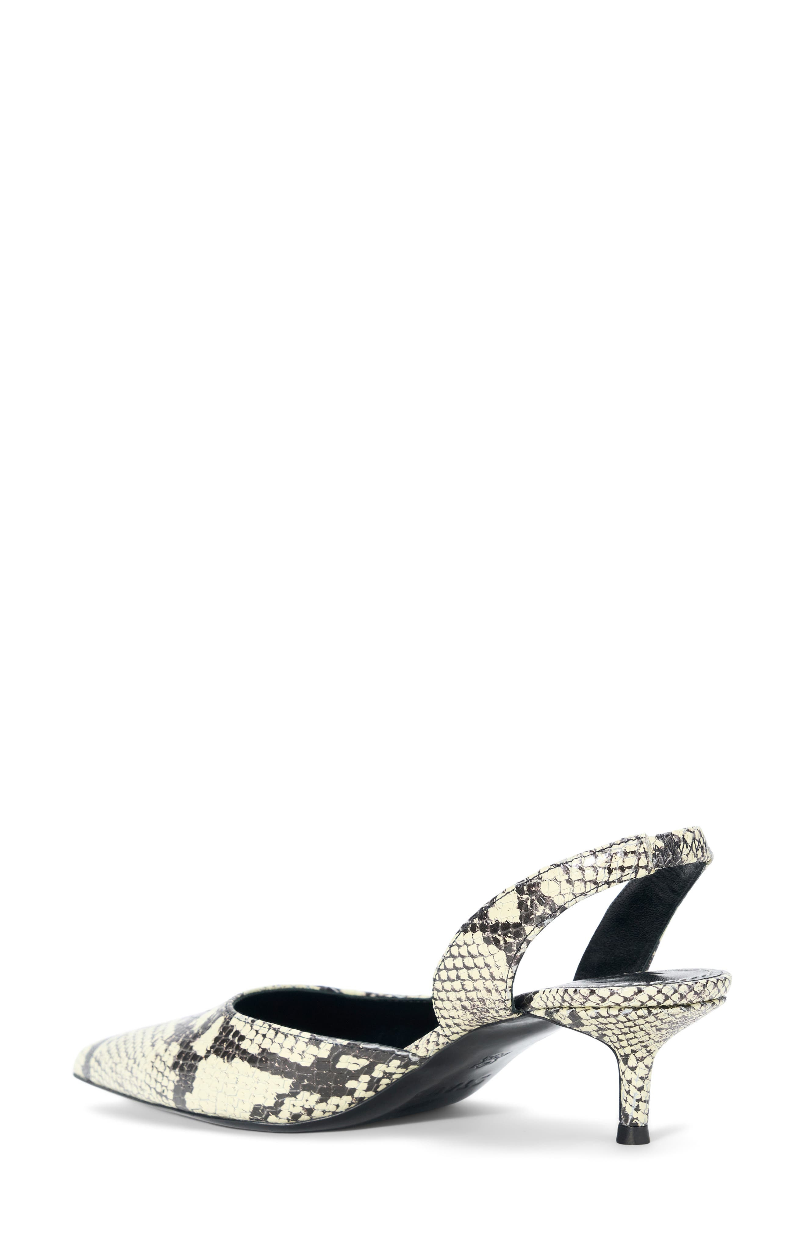 STAUD Sebastian Slingback Pointed Toe Kitten Heel Pump in White Snake at Nordstrom - 2