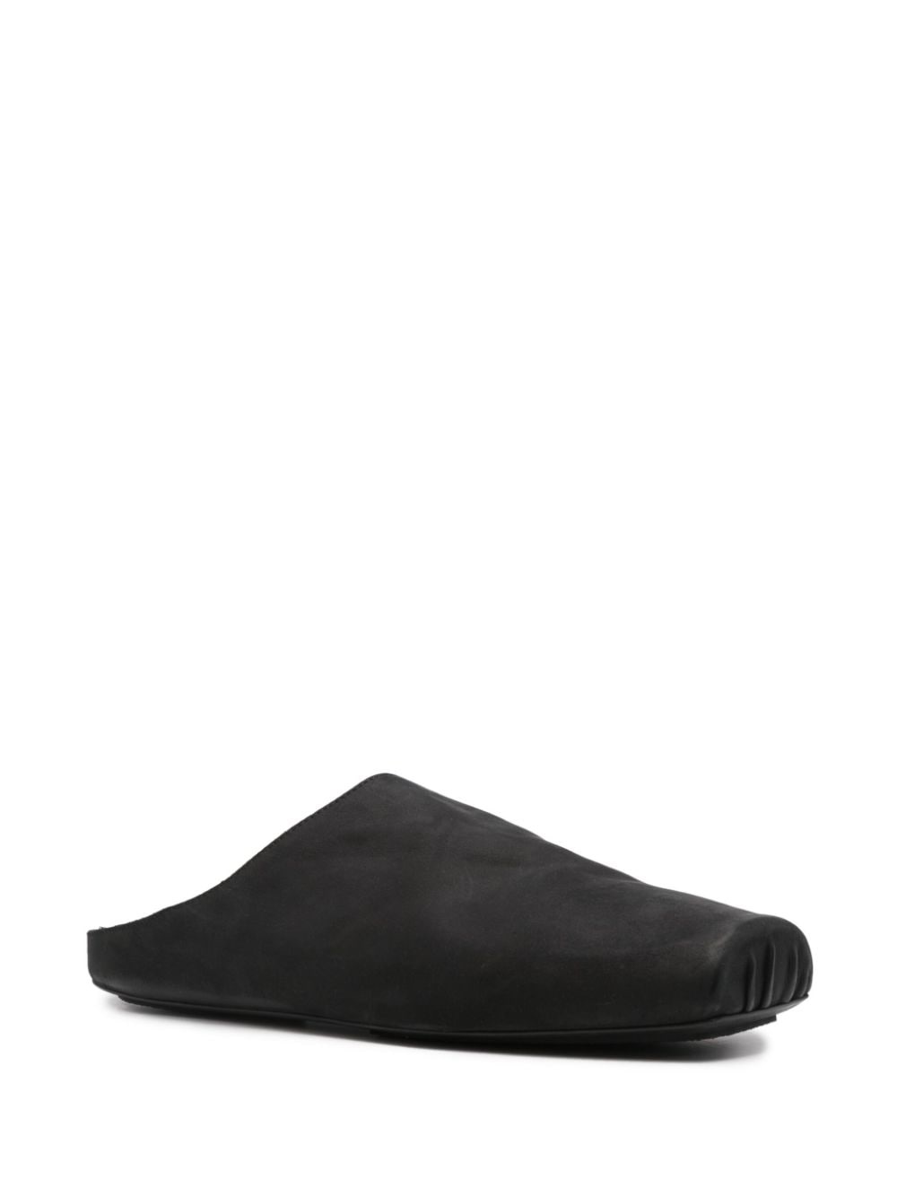 square-toe leather slippers - 2