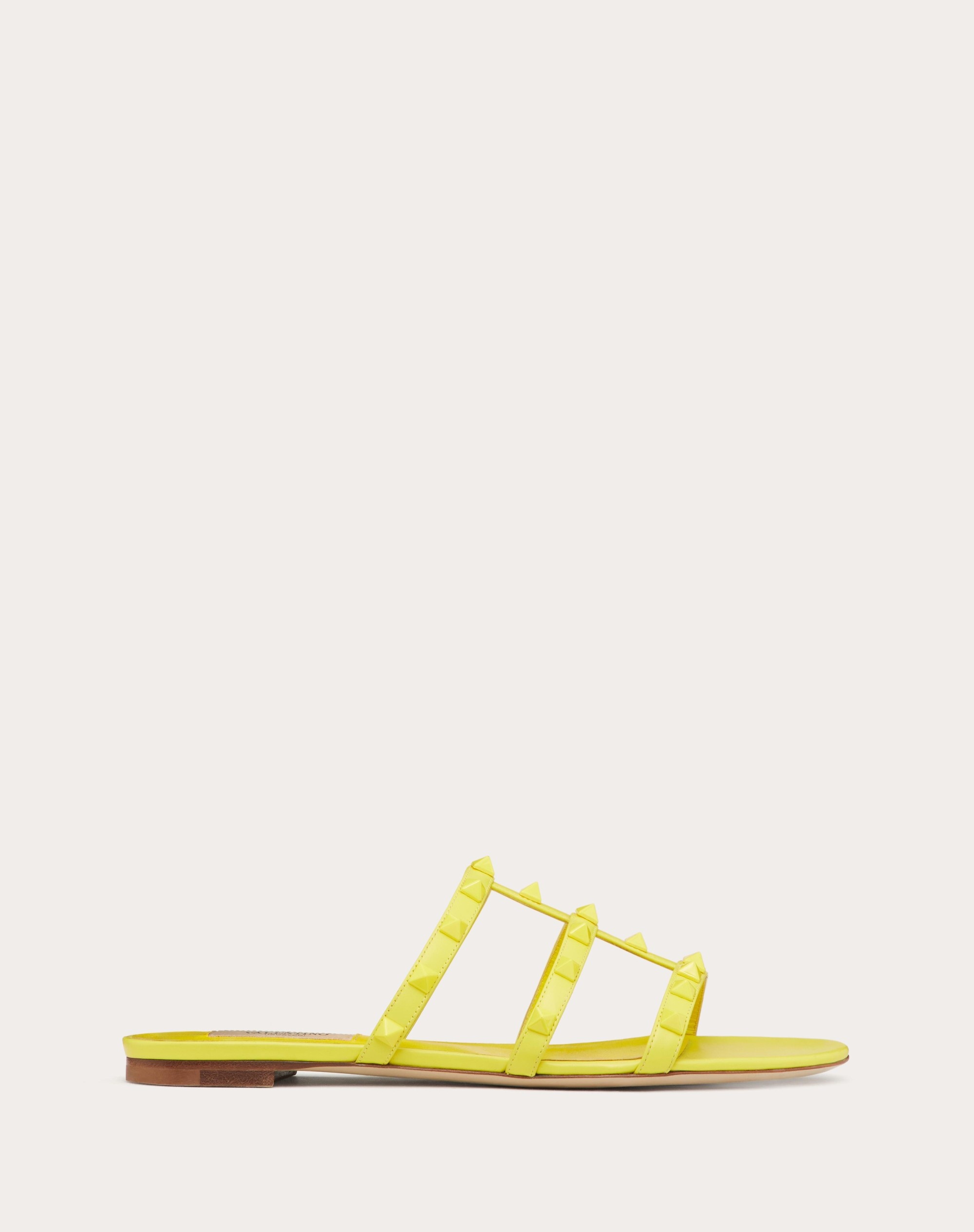 ROCKSTUD SLIDER SANDAL IN CALFSKIN WITH TONE-ON-TONE STUDS - 1