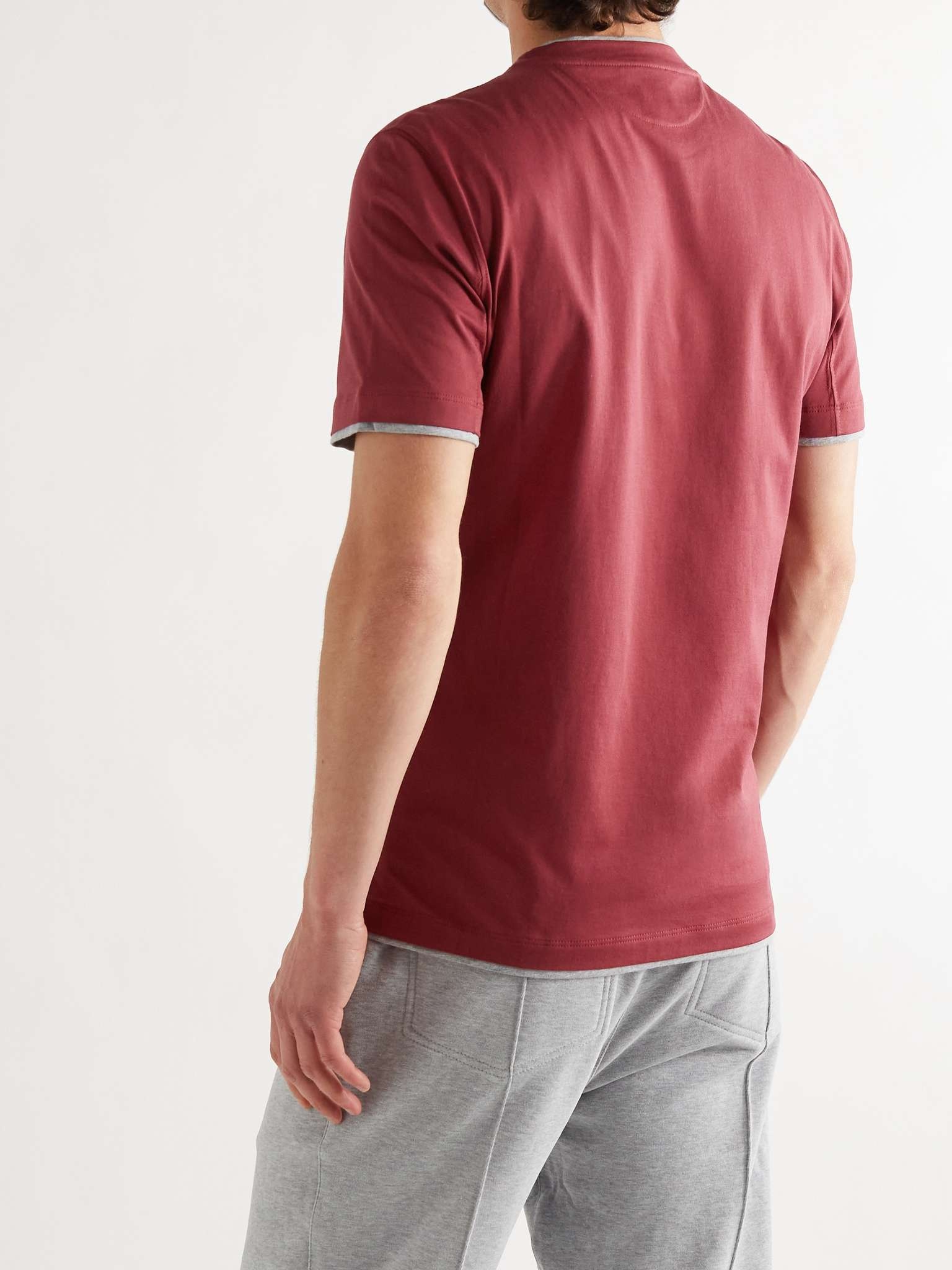 Slim-Fit Layered Cotton-Jersey T-Shirt - 4