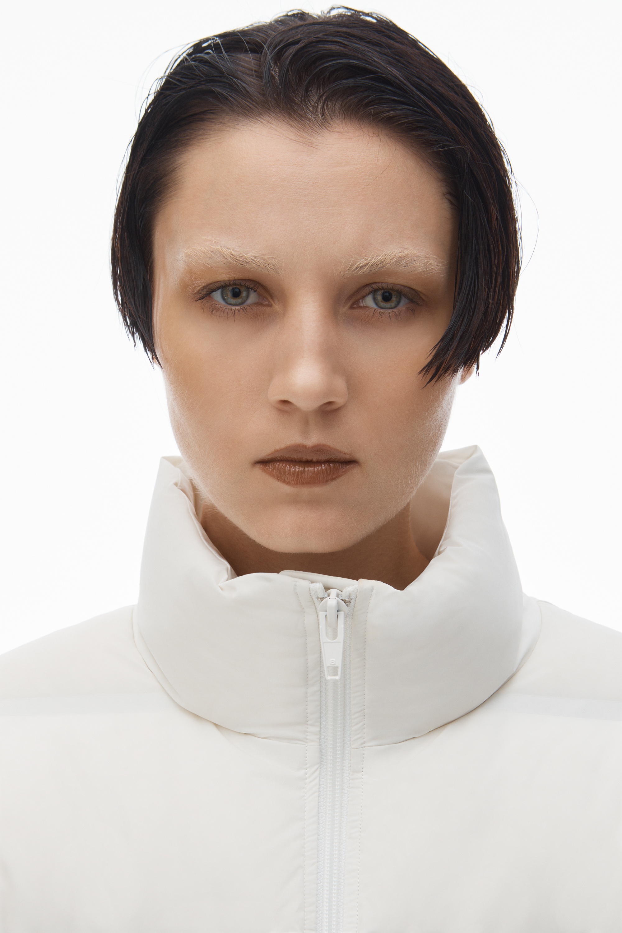 cropped channel puffer coat in feather & down - 5