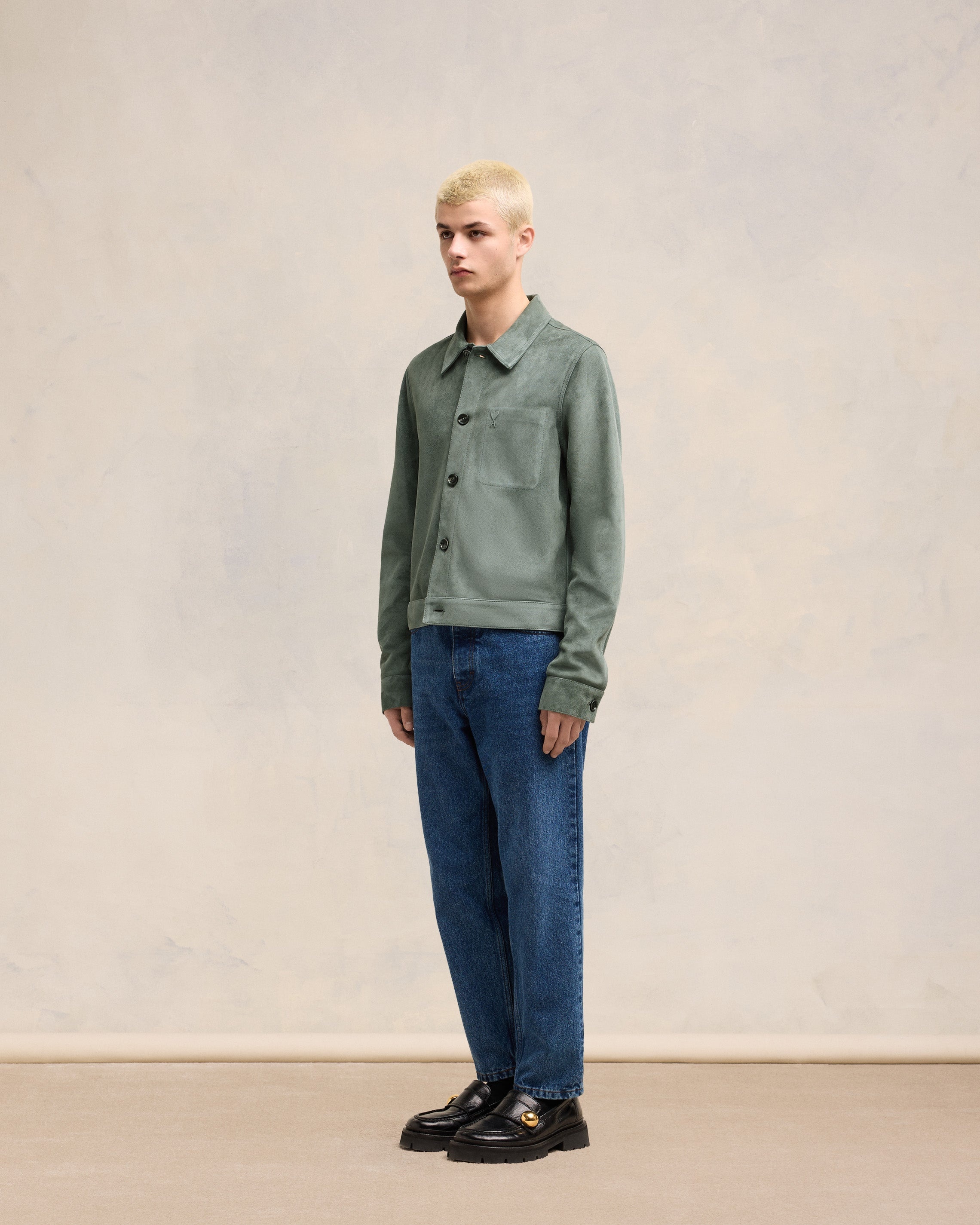 LEATHER BUTTONED OVERSHIRT - 6