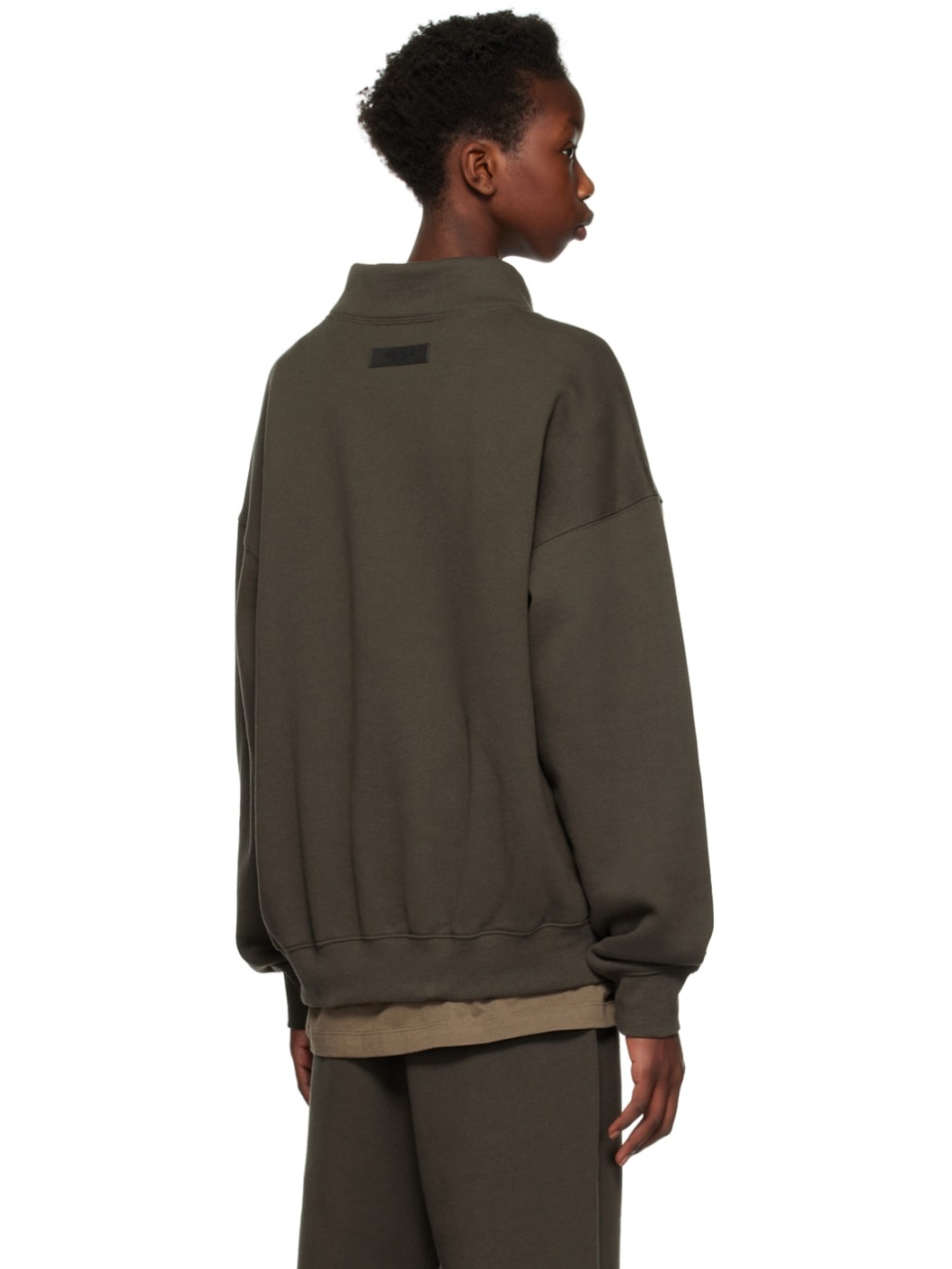 Gray Mock Neck Sweatshirt - 3