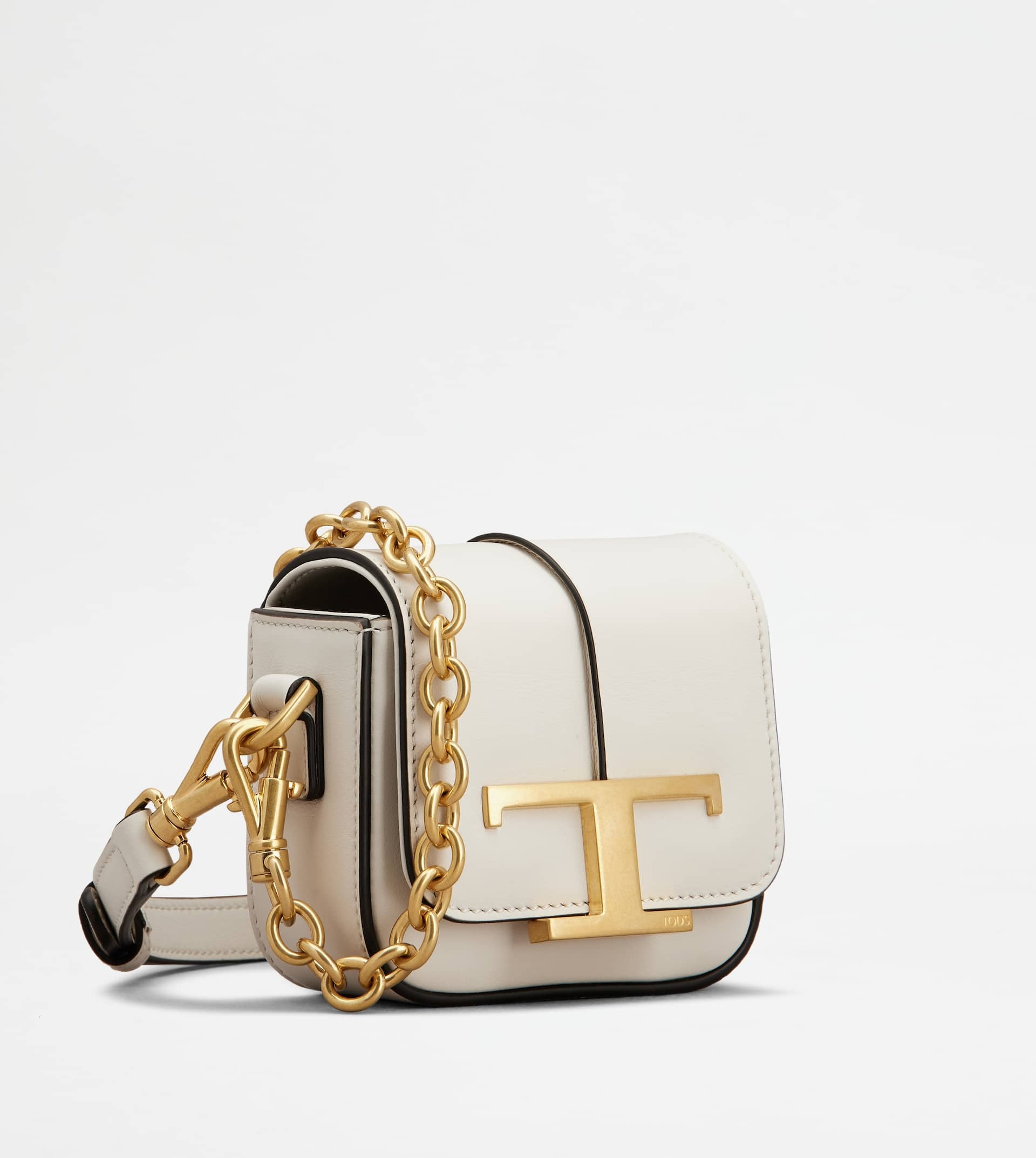 T TIMELESS CROSSBODY BAG IN LEATHER MICRO - WHITE 2