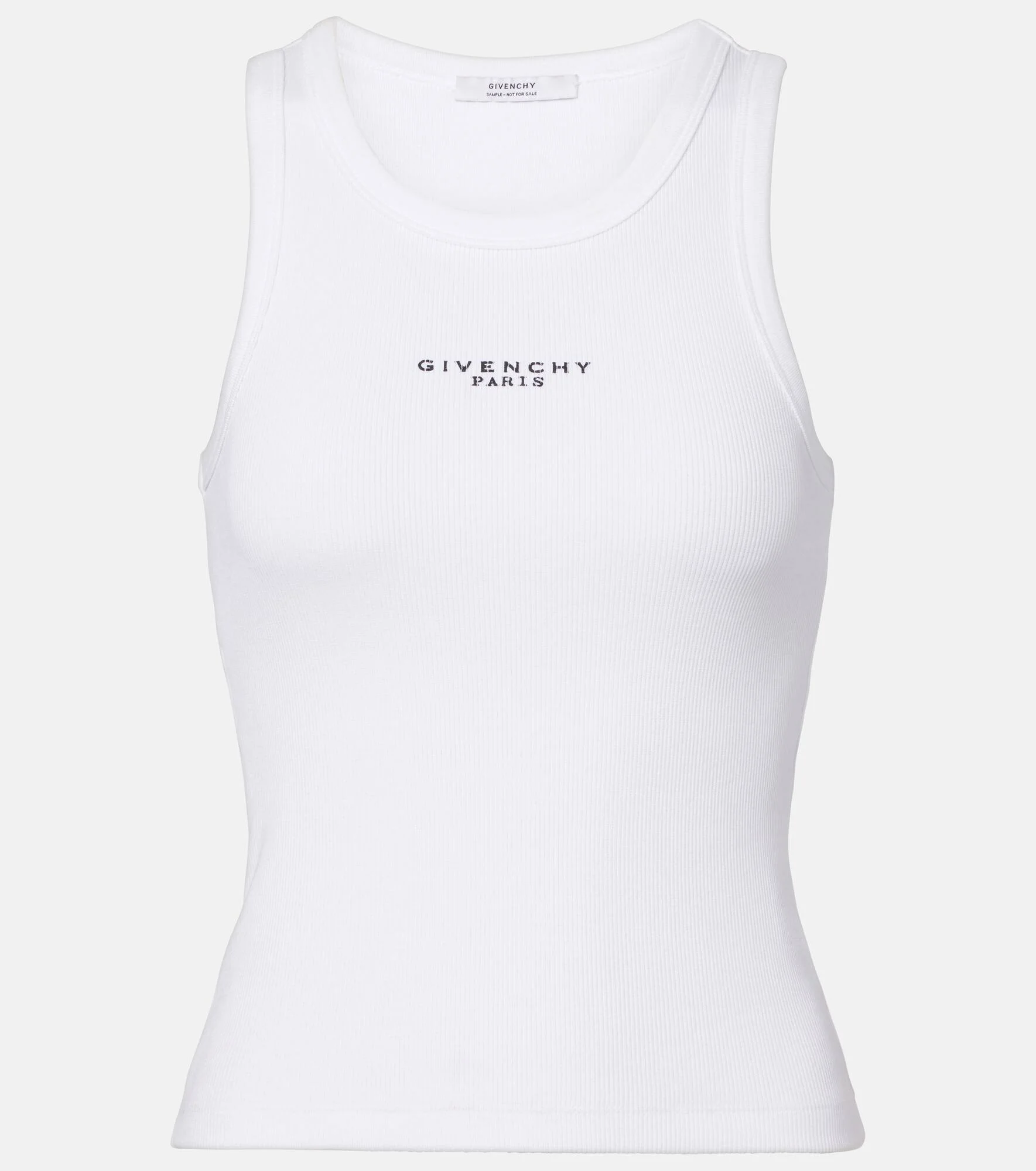 Logo ribbed-knit cotton jersey tank top - 1