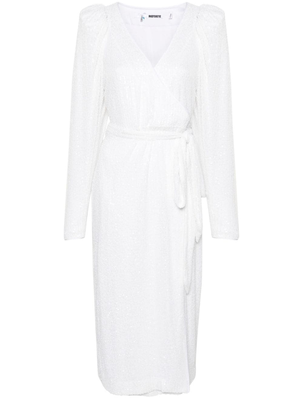 sequined midi wrap dress - 1
