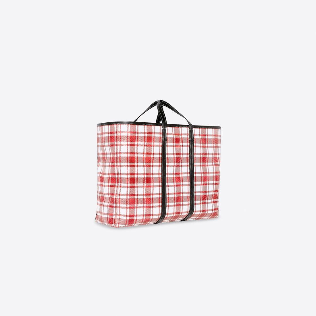 Barbes Large East-west Shopper Bag Check Printed in Red - 3