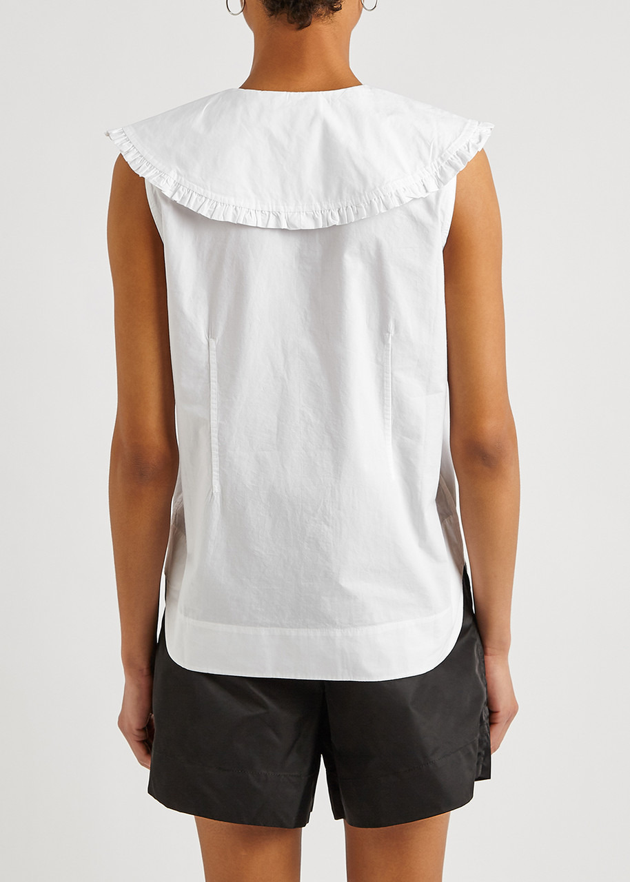 Ruffle-trimmed cotton blouse - 3