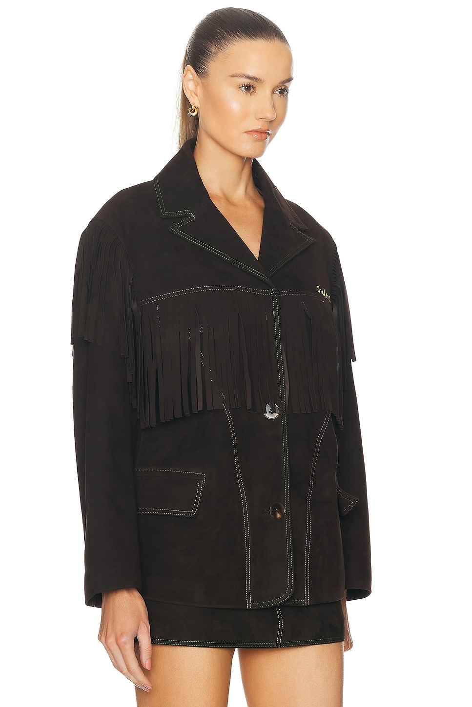 For FWRD Suede Fringe Jacket - 3