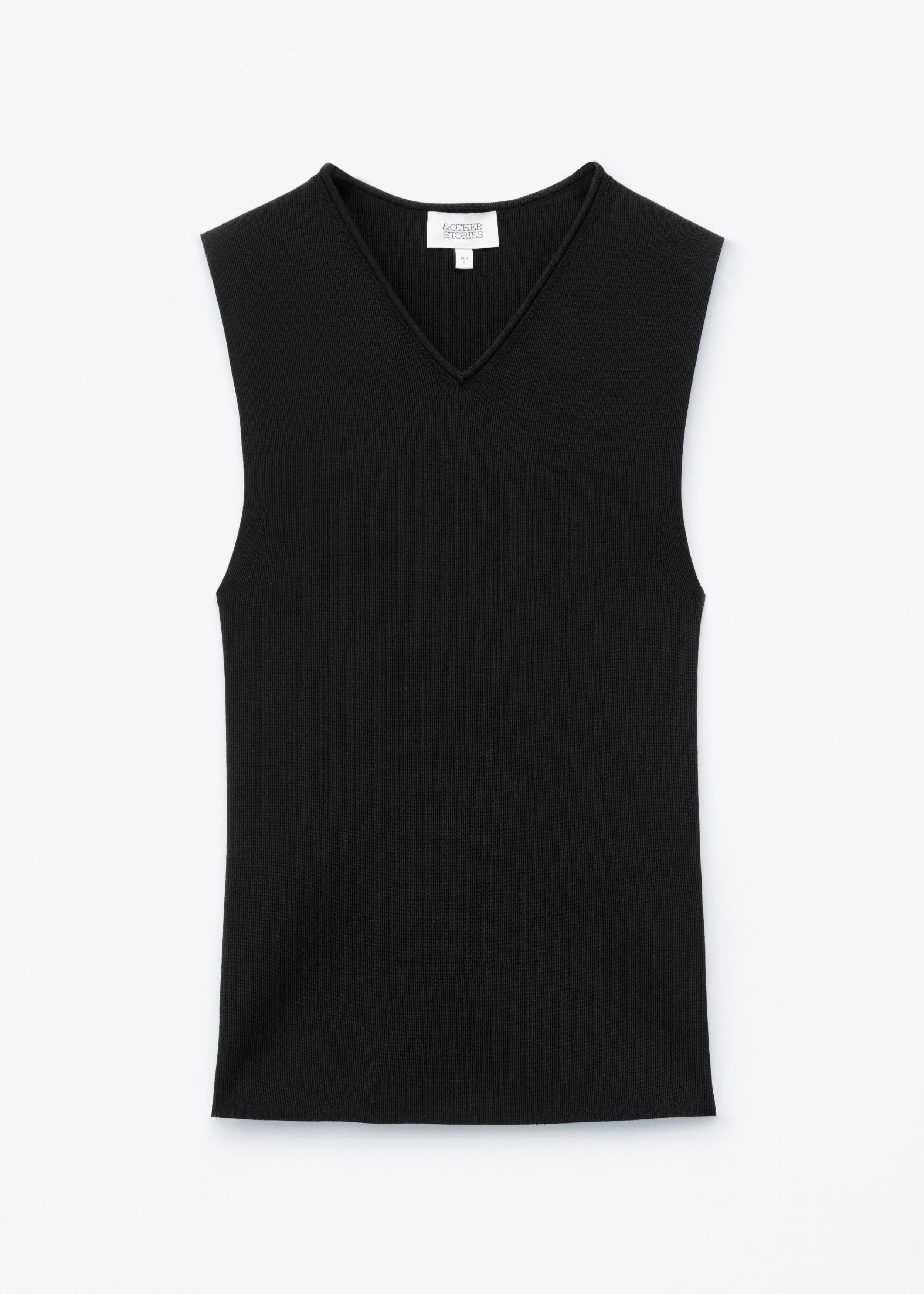 Sleeveless V-Neck Knitted Top - 1